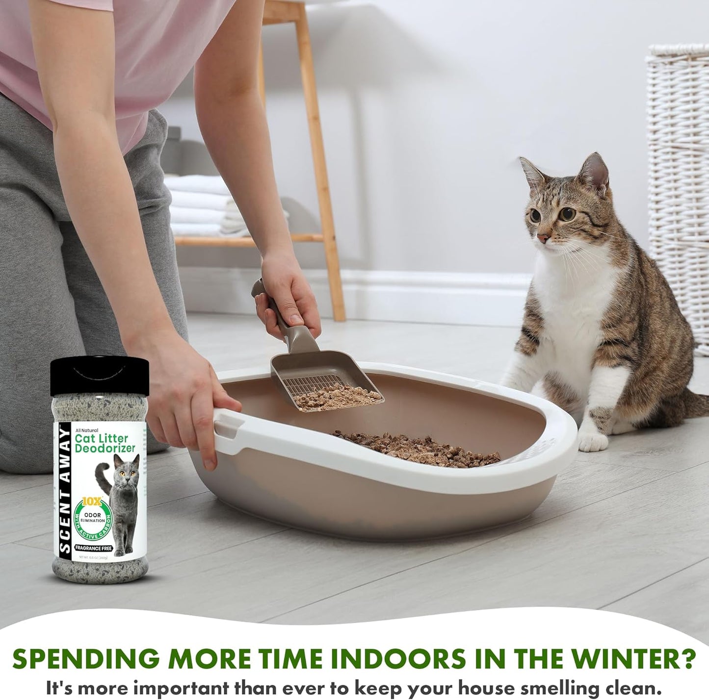 Cat Litter Deodorizer | Litter Box Odor Eliminator | Fragrance-Free with Active Carbon | Eliminates Cat Odors and Smells to Keep Your Home Fresh and Clean (Pack of 1)
