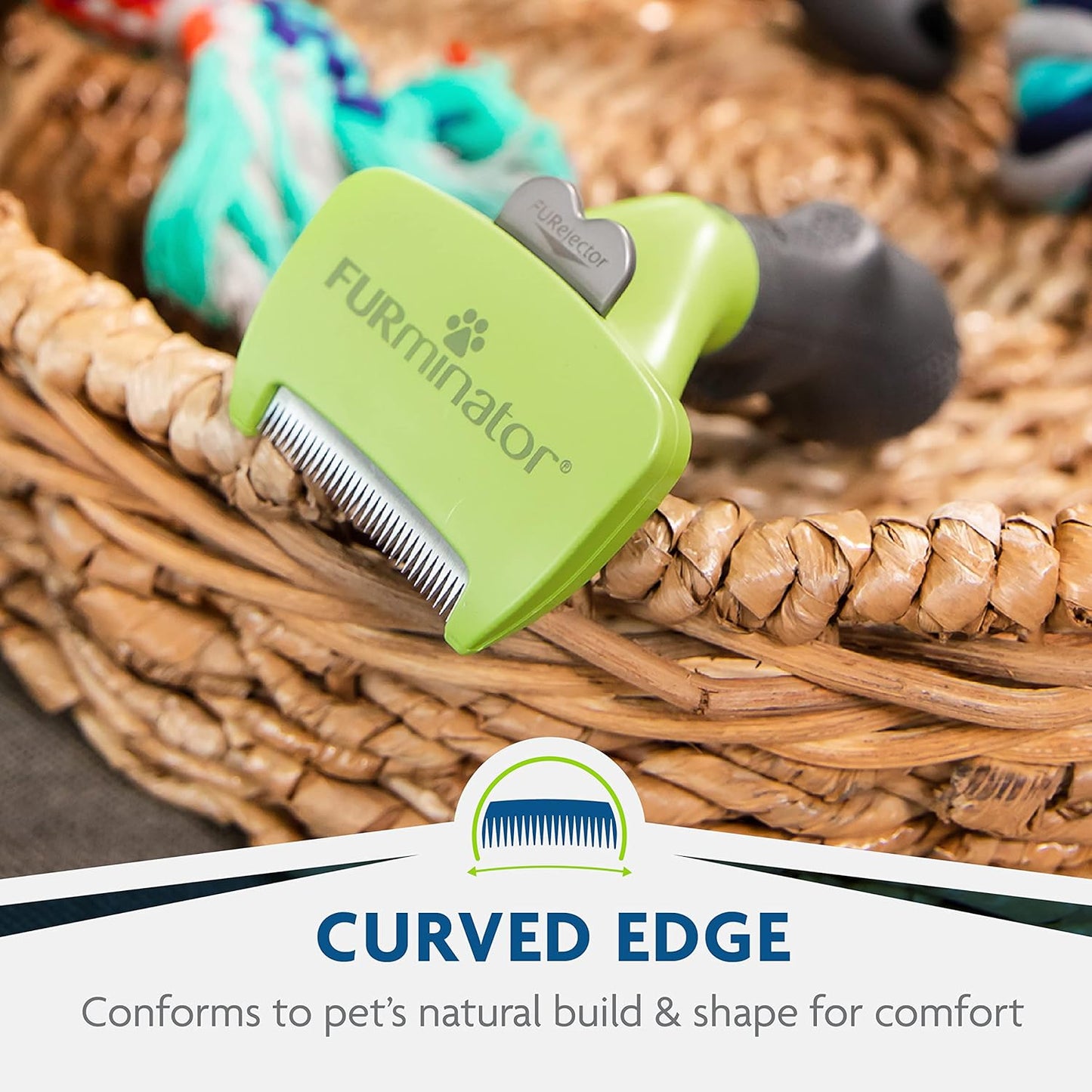 FURminator Small Dog Undercoat deShedding Tool, Long Hair, Reduces Loose Hair from Shedding