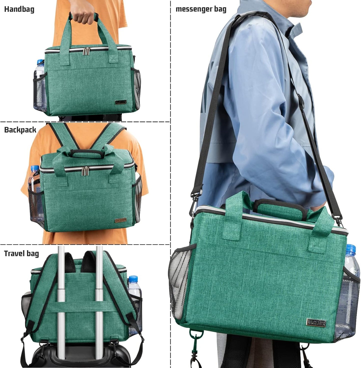 BAGLHER Dog Travel Bag Backpack Pet Supplies Backpack Pet Accessories Storage Bag 5-Piece Set with Shoulder Strap 2 Lined Pet Food Containers 4 Foldable Feeding Bowls Essential Kit for Pet Travel