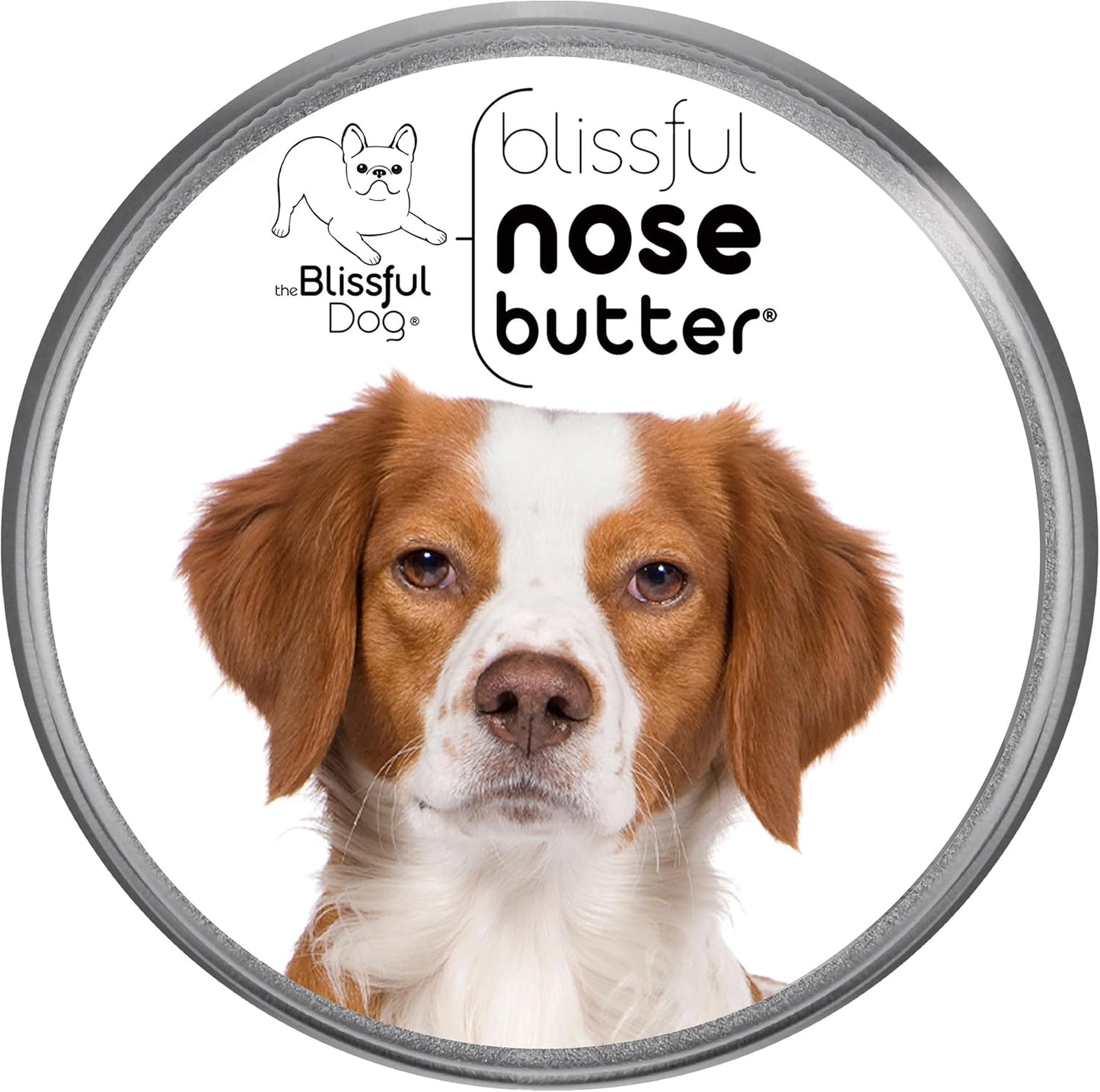 The Blissful Dog Brittany Spaniel Nose Butter for Dry, Cracked Skin, Lick-Safe Dog Nose Balm with Moisturizing Shea Butter, Almond, Olive, and Essential Oils, Pet Supplies, Uncented, 2 oz.