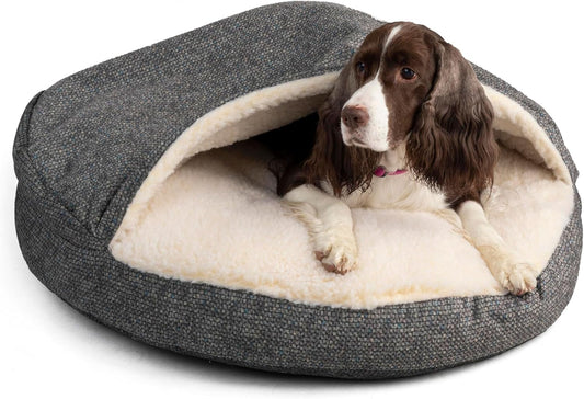 Snoozer Luxury Microsuede Cozy Cave Pet Bed, Show Dog Collection, Large, Merlin Pewter