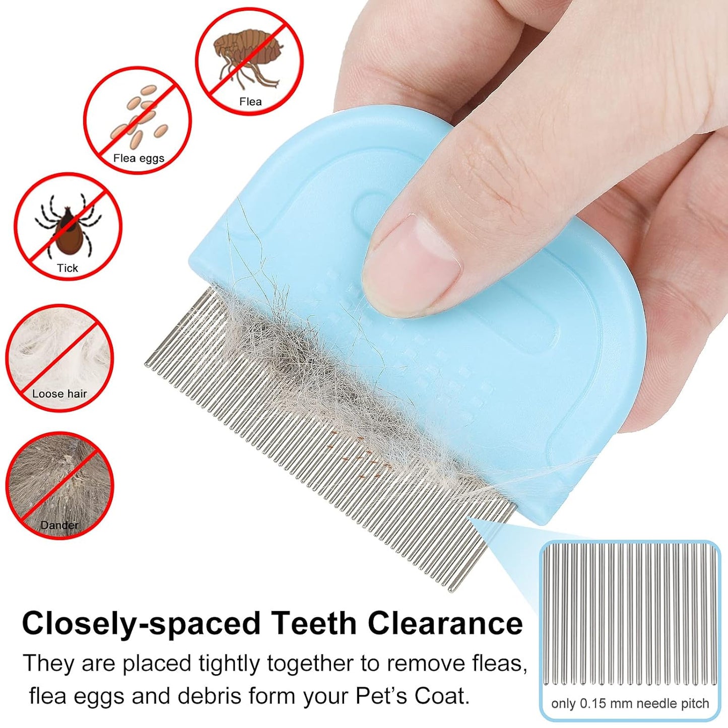 Pet Grooming Supplies, Massaging Comb for Removing Matted Fur and Knots/Tangles, Perfect for Long and Short Hair Pets (3 Packs)