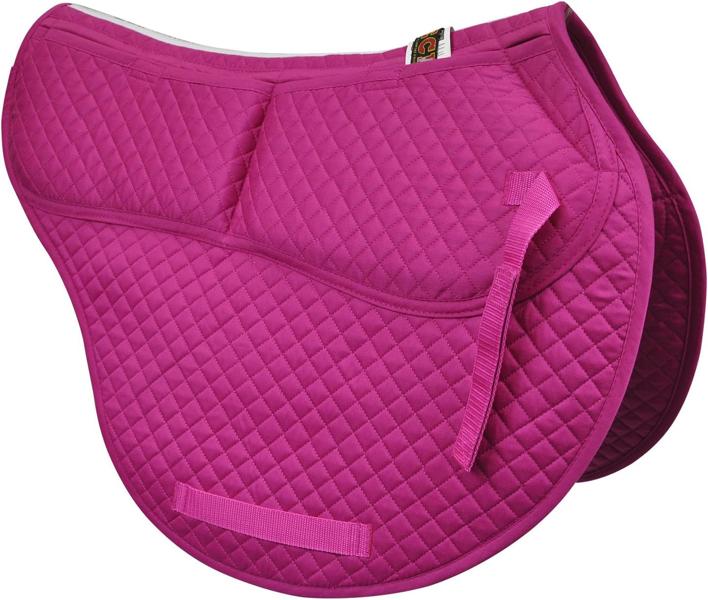ECP Equine Comfort Products All-Purpose Contoured Correction Saddle Pad with Adjustable Memory Foam Inserts for Custom Support, Non-Slip, Shock Absorbing, 22” Spine, 19.5” Drop