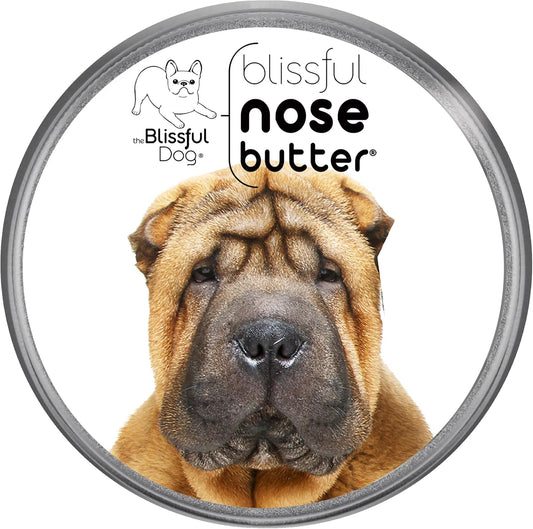 The Blissful Dog Chinese Shar-Pei Nose Butter for Dry, Cracked Skin, Lick-Safe Dog Nose Balm with Moisturizing Shea Butter, Almond, Olive, and Essential Oils, Pet Supplies, Uncented, 2 oz.