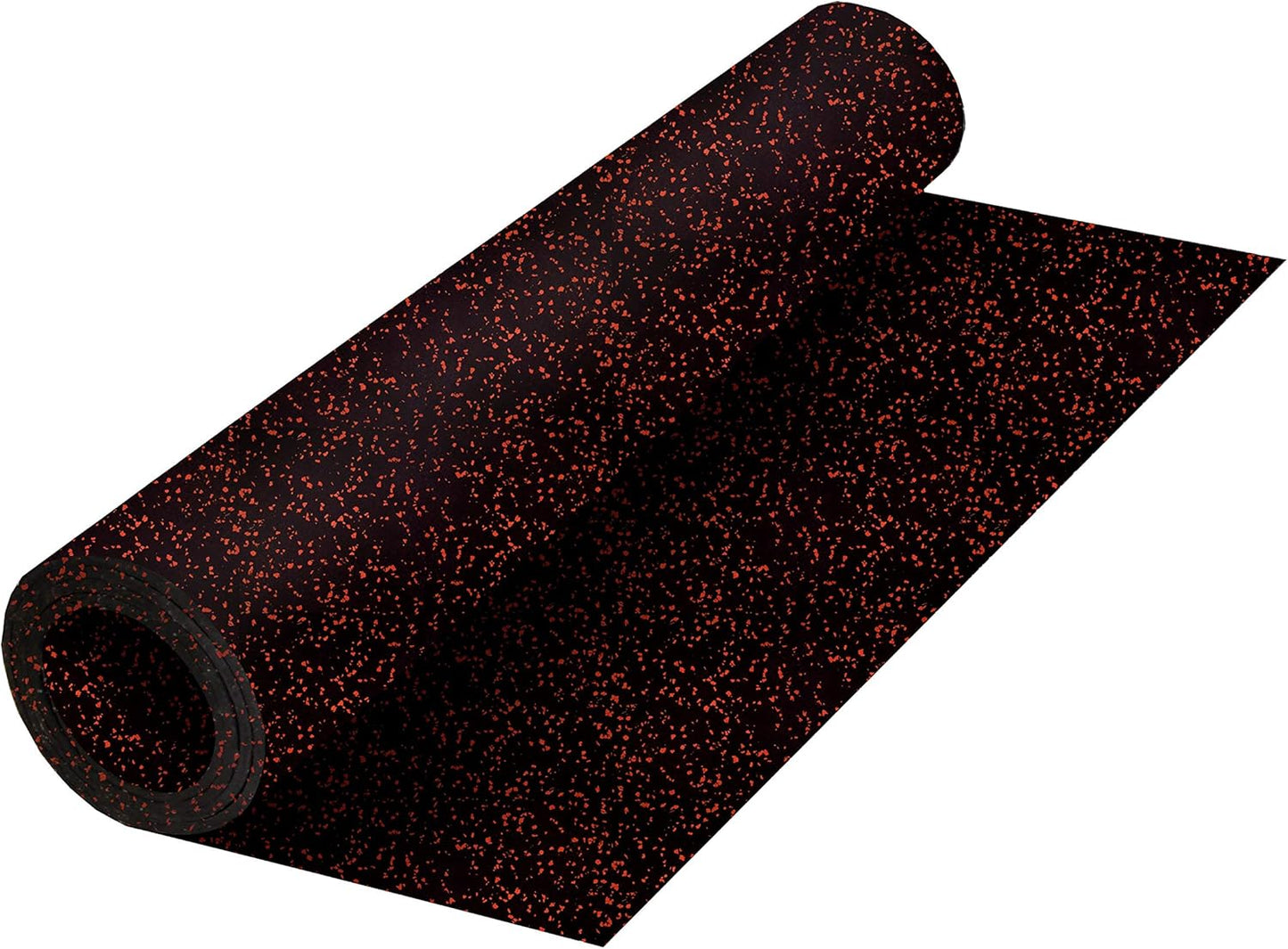 Playsafer Genaflex Rubber Gym Floor Mat, Heavy Duty Commercial Protective Gym Flooring Roll - 8mm Thick (10% Red, 4' X 4')