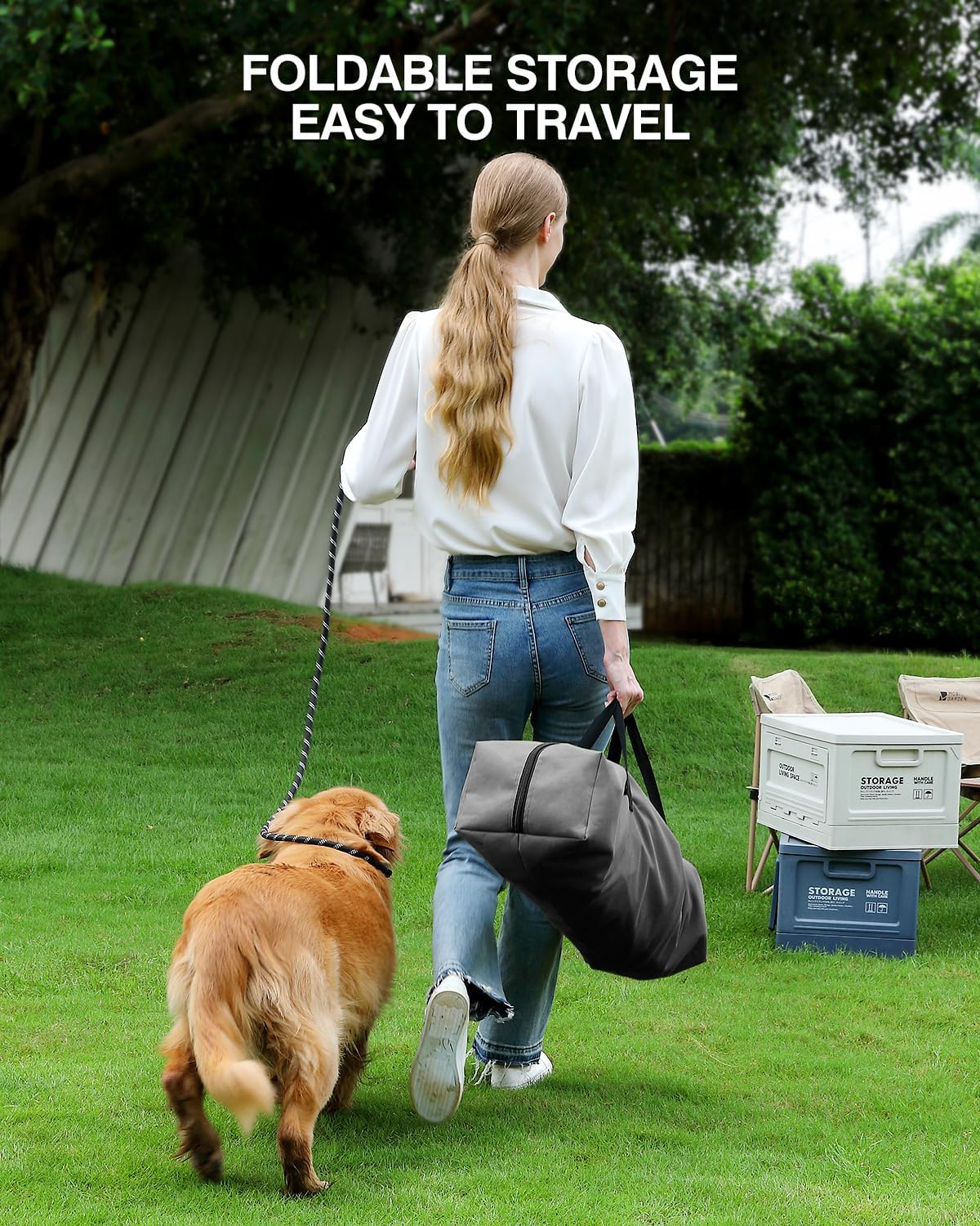 24-Inch Collapsible Travel Dog Crate, Portable 4-Door Soft Kennel for Medium to Large Dogs, Durable Mesh Windows, Indoor/Outdoor Use, Foldable, with Storage Bag (Grey)