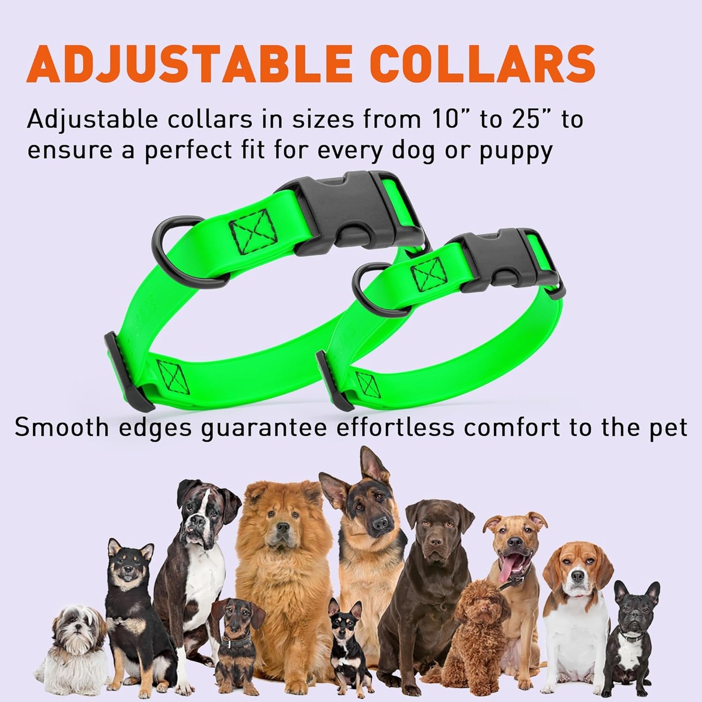 Dogline Biothane Waterproof Dog Collar with Quick Release Buckle Strong Coated Nylon Webbing with Odor- Proof for Easy Care Easy to Clean Fits Small Medium Large Dogs, Lime Green 3/4" W 12-19" L