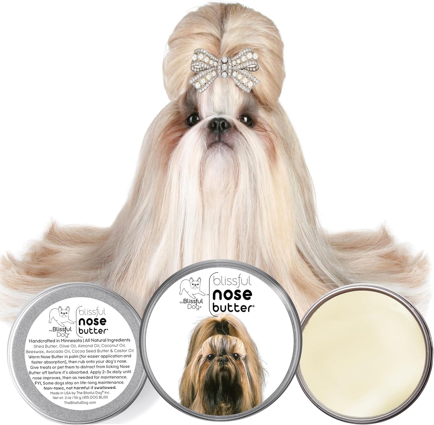 The Blissful Dog Shih Tzu Unscented Nose Butter - Dog Nose Butter, 8 Ounce
