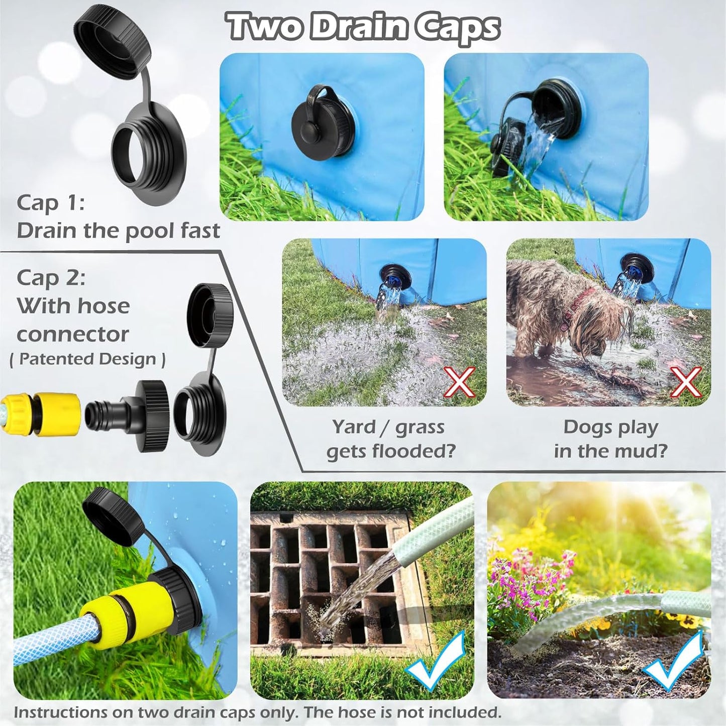 Jasonwell Foldable Dog Pool Collapsible Hard Plastic Dog Swimming Pool Portable Kiddie Pool Pet Pool Doggie Wading Pool Bath Tub for Puppy Small Medium Large Dogs Cats and Kids 79"