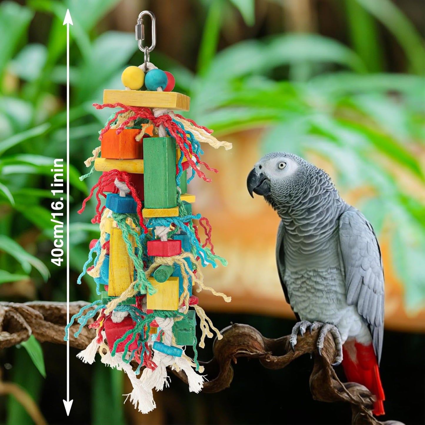 Rypet Wood Bird Chewing Toys for Cage Wall, Wooden Bird Cage Toy for Helping to Trim Beak, Birds Toys Parrot Toy for African Grey Parrots Cockatoos Amazon Parrot and Other Small to Medium Parrots