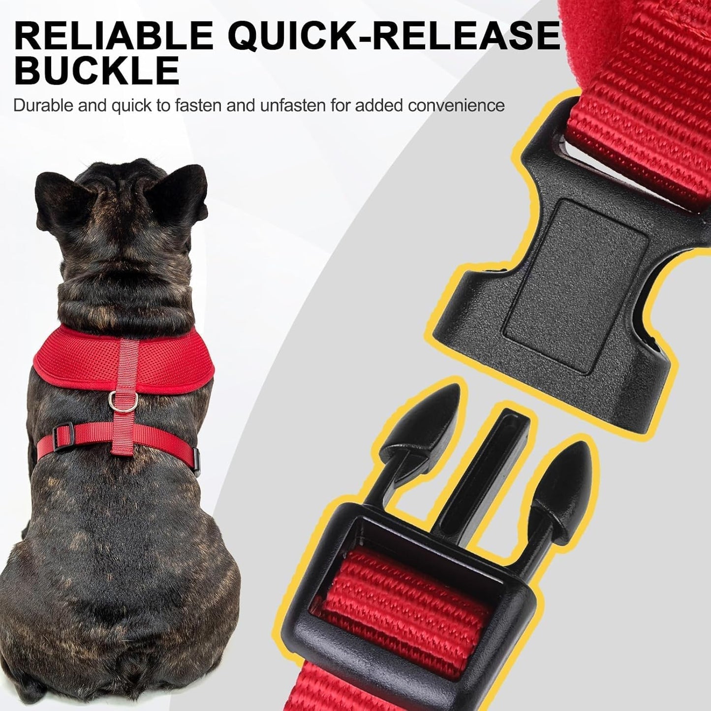 BINGPET No Pull Dog Harness for Small Medium Dogs,All Weather Mesh Step in Vest Harness for Small Dogs,Breathable Mesh Puppy Cat Harnesses,Step-in Air Dog Harness for for Small Dogs,Red,Small