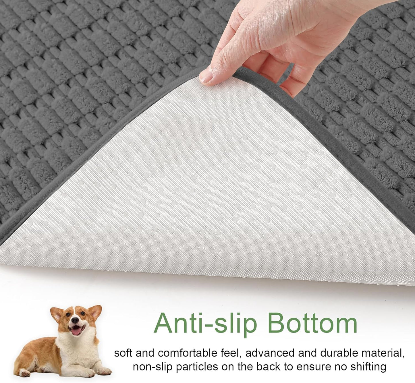 Washable Pee Pads for Dogs, 2 Pack Reusable Puppy Pads Dog Pads, Non-Slip Dog Pee Pads, Leakproof Pet Pee Pads Wee Wee Pads for Dogs. (Dark Grey, 36"x40"(Pack of 2))