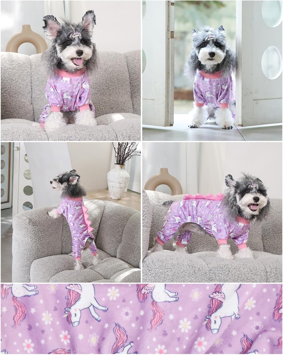 CuteBone Dinosaur Costume Dog Pajamas, Stretchy Spandex Crystal Velvet Sleepwear Coat for Small Dogs, Soft & Warm Pet Outfit Clothes for Cold Weather, Cozy Pullover Design COSP11L