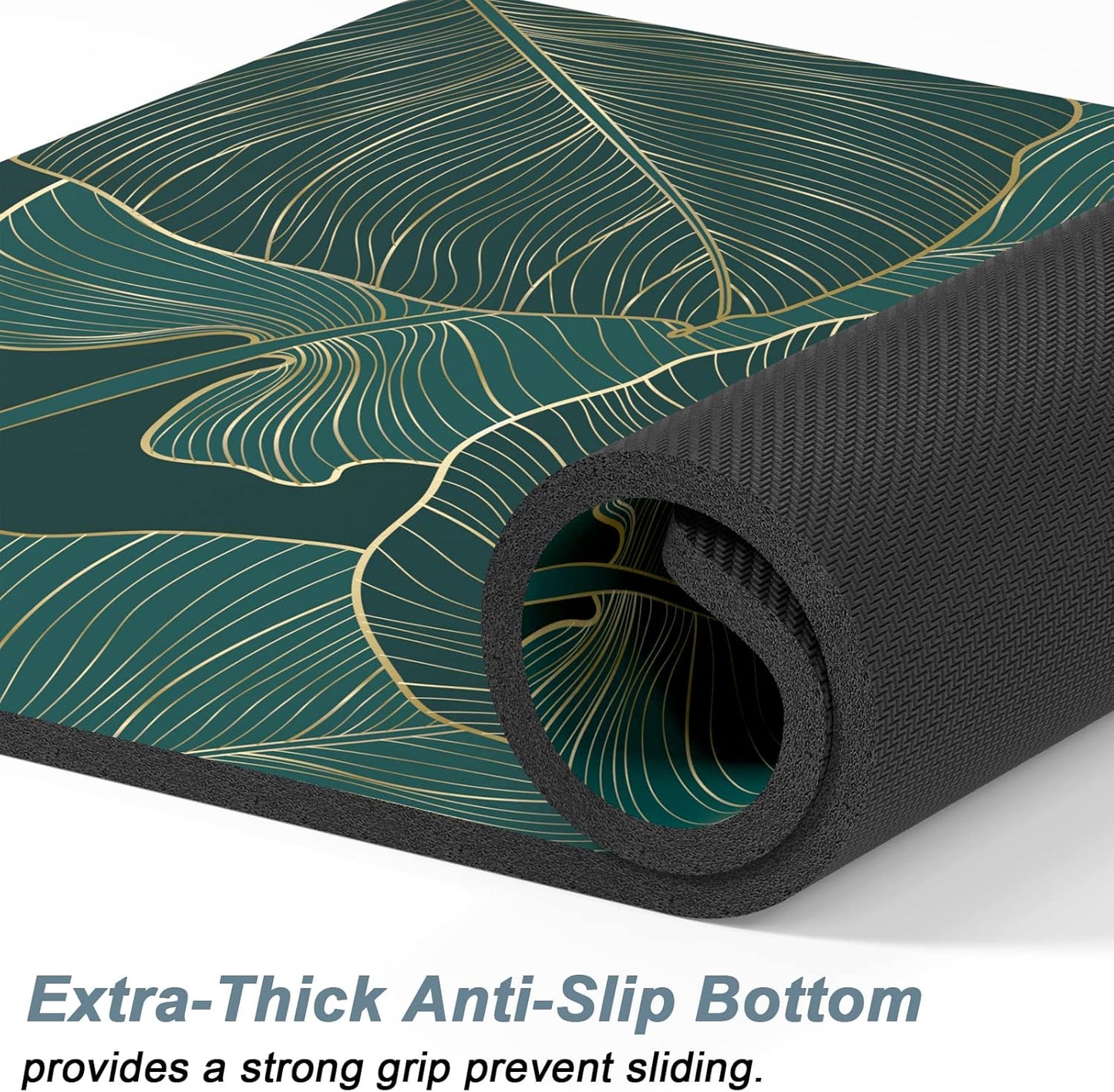 Rnivvi Dog Food Mat, 12" x 19" Flower Absorbent Dog Cat Bowl Mat for Food and Water, Cute Anti-Slip Rubber Pet Feeding Rug Protect Floors, Puppy Placemat for Feeding & Watering Supplies, Tropical