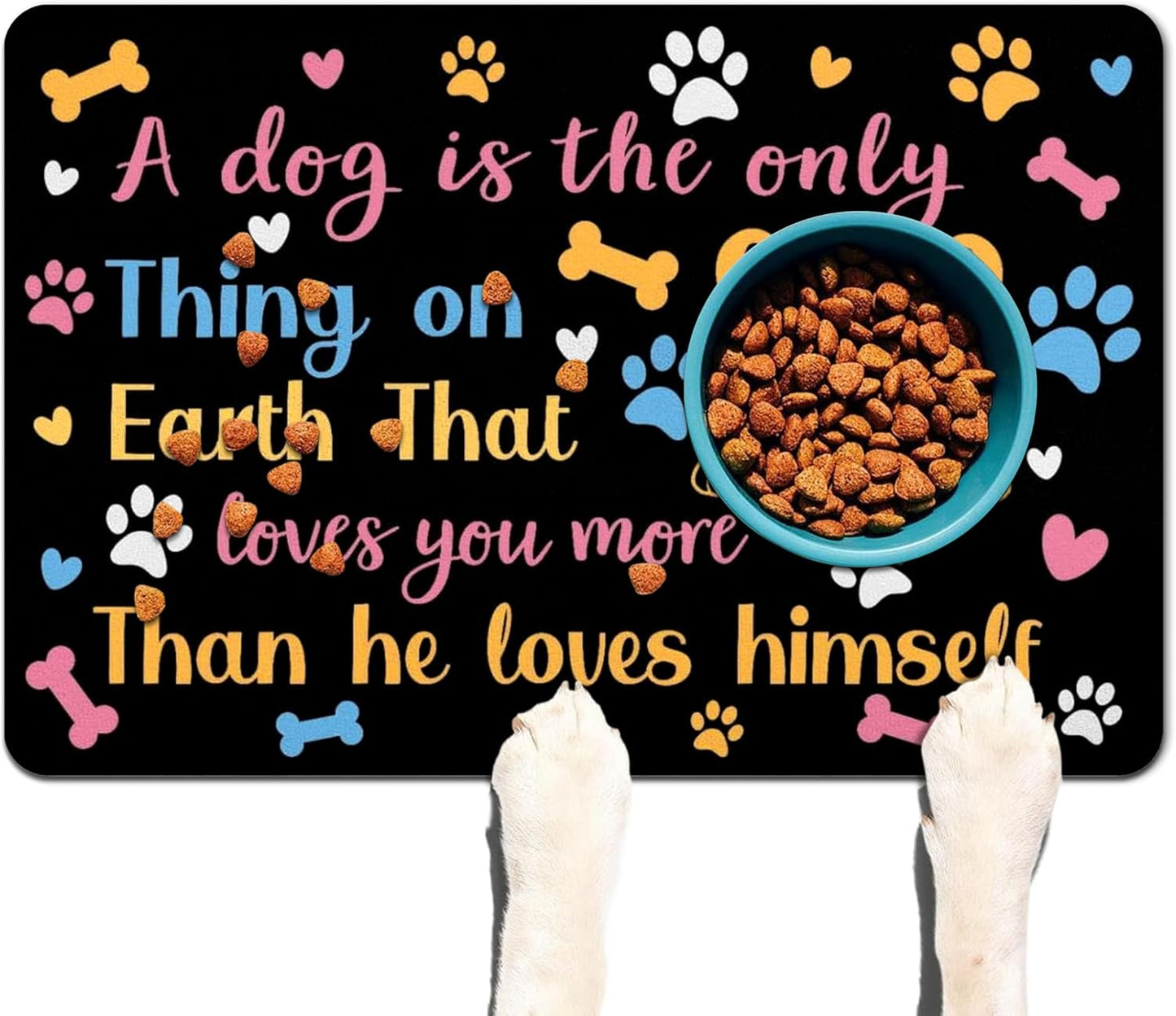 Pet Feeding Mat for Floors Waterproof Dog Mat for Food and Water Absorbent Quick Dry Non Slip mat for Cat Bowls