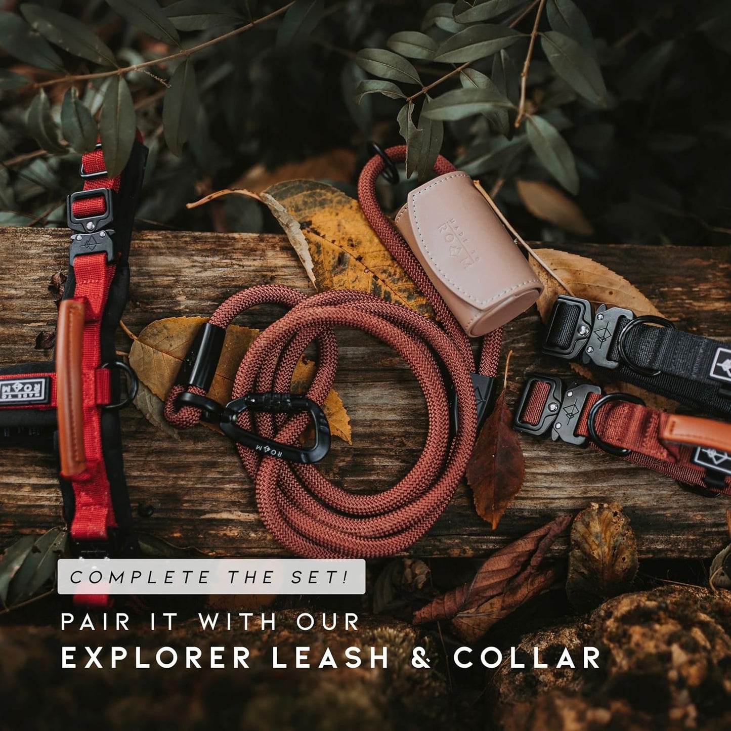 MADE TO ROAM Premium Explorer Harness - Y-Shaped Dog Harness with Adjustable Durable Nylon, Soft Padding, Metal Buckles and Leather Handle for Small, Medium, Large Dogs (Alaska Daybreak, Size 4)