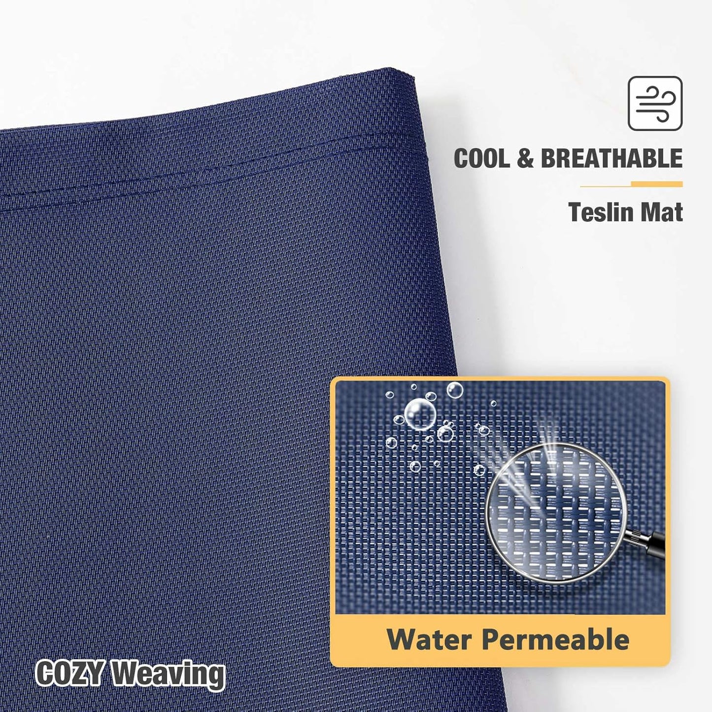 Veehoo Chew Proof Elevated Dog Bed - Cooling Raised Pet Cot - Silver Aluminum Frame and Durable Textilene Mesh Fabric, Unique Designed No-Slip Feet for Indoor or Outdoor Use, Blue, X-Large, CWC2003