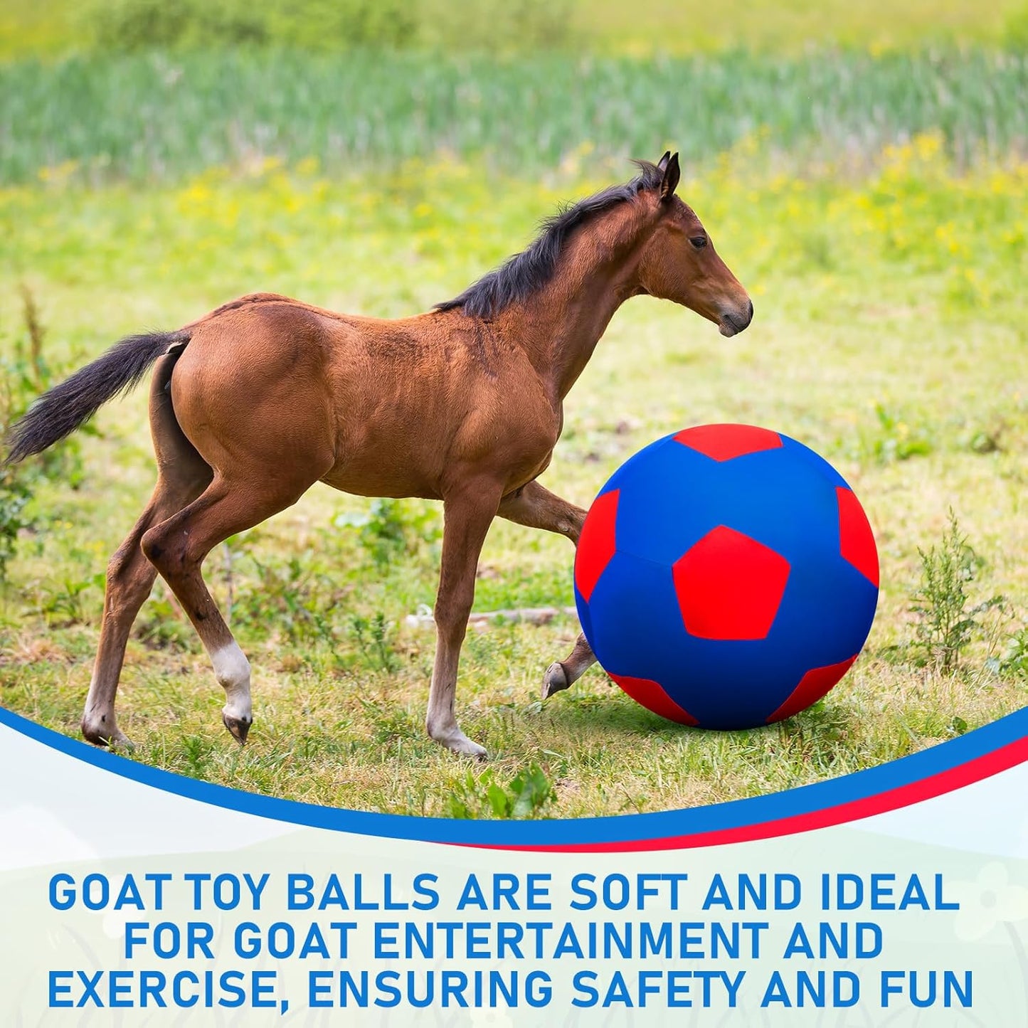 30inch Giant Herding Ball with Cover Anti Burst Ball Please Watch VCR for How to Inflation Horse Toys for Horses Stall Entertainment Play, Pump Included (Classic)