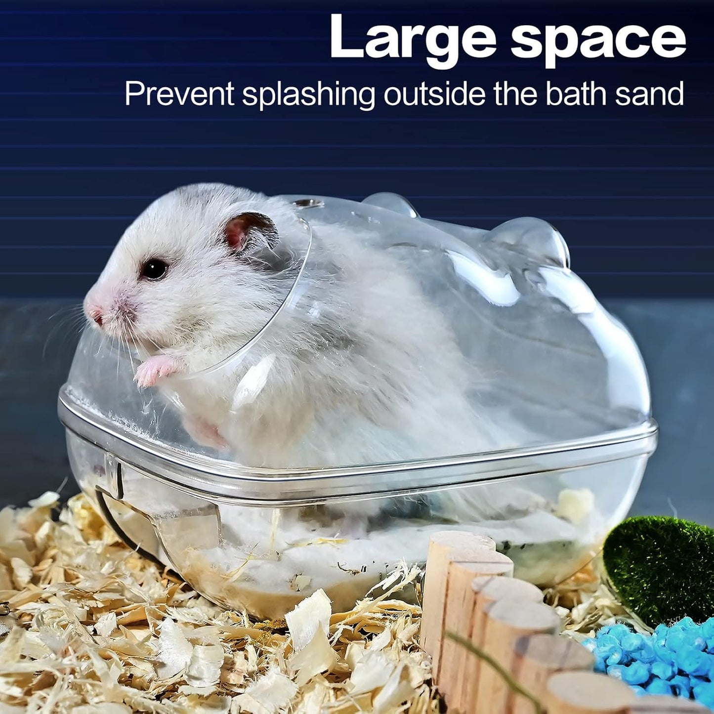 Hamster Bathtub,Hamster Bathroom,Small Animal Habitat Décor,Sand Bath Container Transparent Beds,Hamster Bed,Ice Bathtub,Sleep Pad Nest,Sand Bath Box for Small Pet Animals Cage Accessories（L）