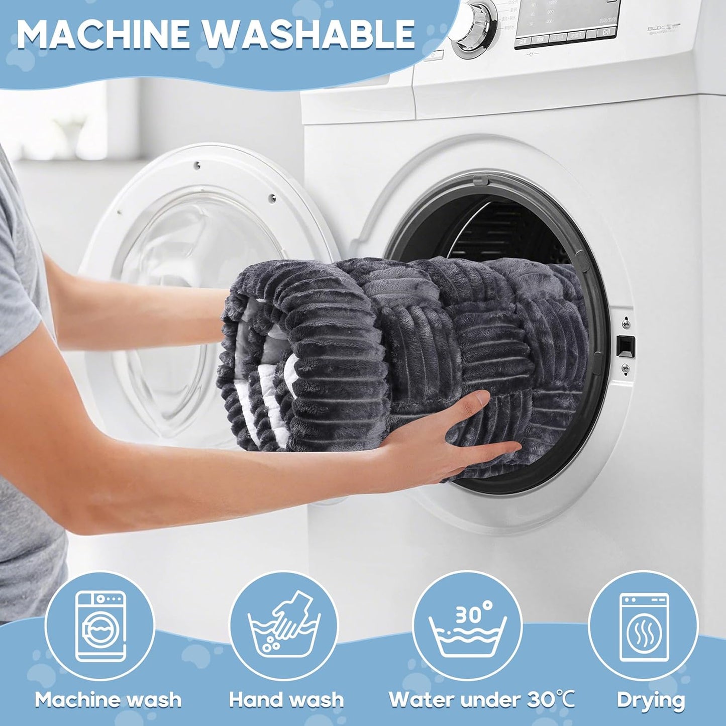 Dog Car Bed Mat, Non-Slip Backseat Extender Pet Blanket, Plaid Dog Bed for SUVs, Sedans & Trucks, Chew-Resistant Travel Pad for Dogs, Easy Clean & Scratch-Proof & Comfort (50"×24.6") Gray