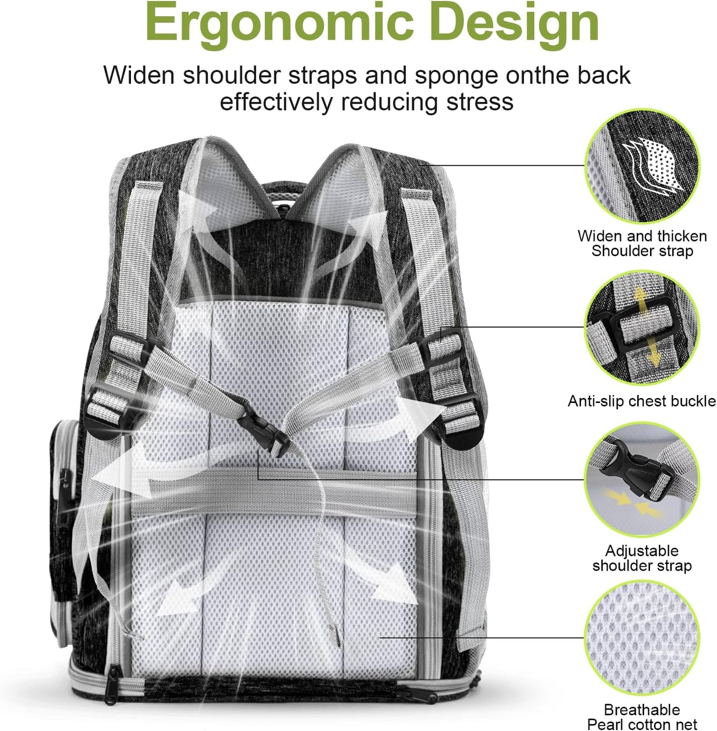 Expandable Cat Backpack,Cat Bubble Backpack Carrier for Carrying Cats, Pets and Small Dogs,Airline-Approved,Designed for Travel, Hiking, Walking,Car （Black