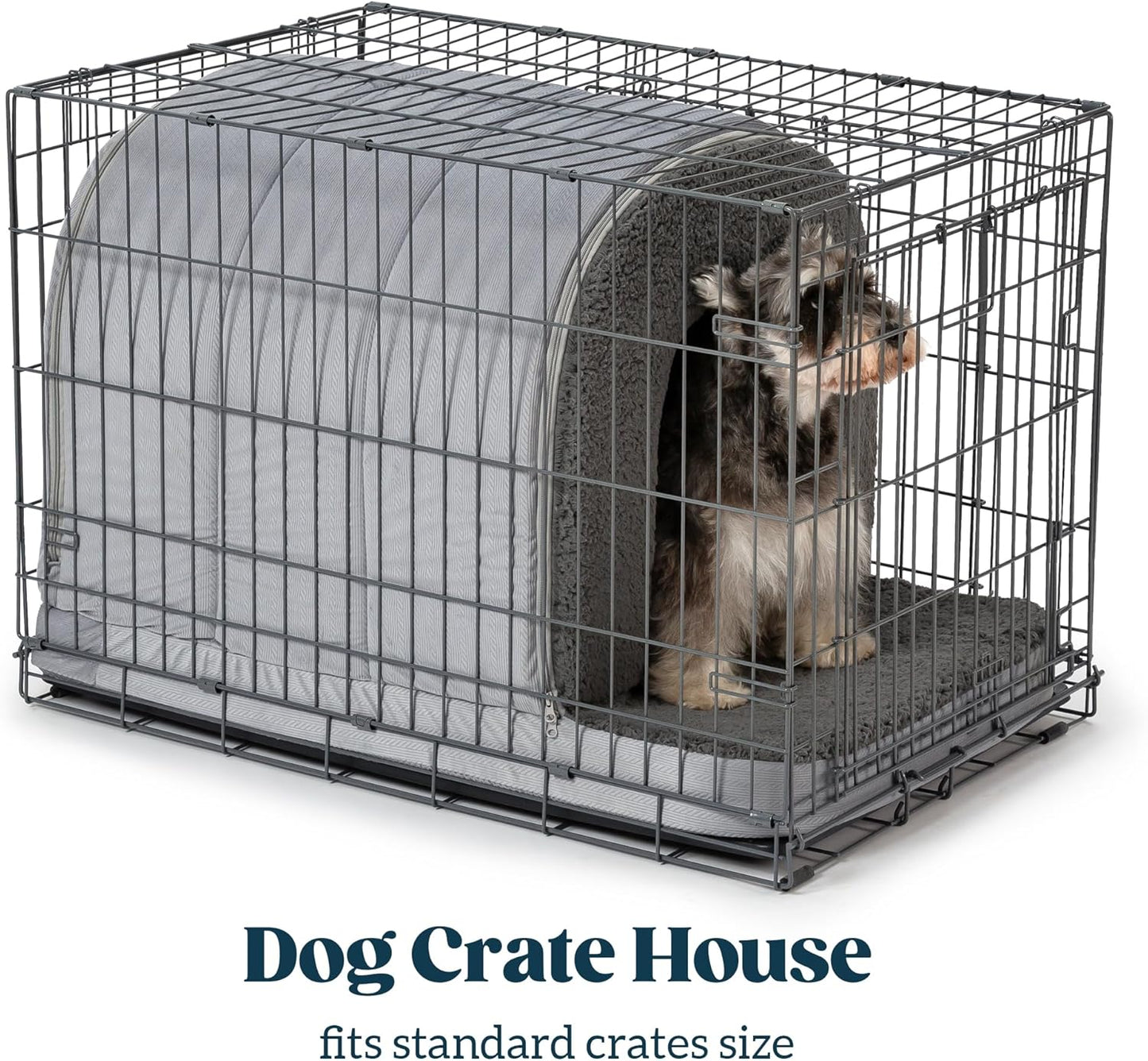 Orthopedic Dog Bed House - Dog House Indoor with Egg-Crate Foam - Tent Bed with Waterproof Lining & Nonskid Bottom, Ideal for Large Breeds & Fits 36-Inch Crate - 35"x22", Charcoal