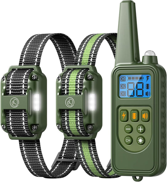 Dog Shock Collar - 2600FT Dog Training Collar with Remote, Rechargeable with 4 Training Modes, IPX7 Waterproof Electronic Dog Collar for All Breeds, Size