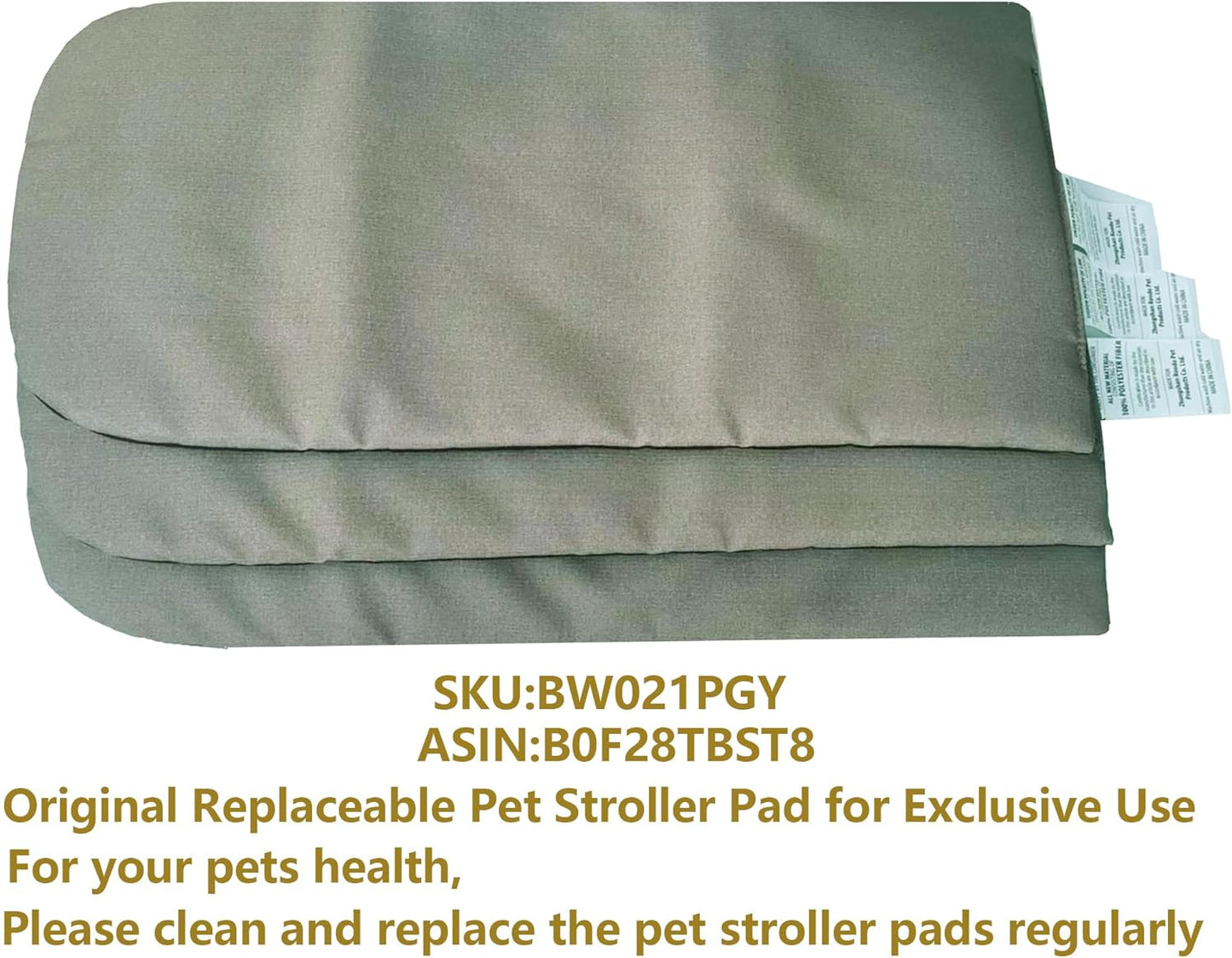 ROODO Pet Stroller Inner Pad for Exclusive Use,Original,Replaceable,Easy to Clean,Set of 3 pc(Gray)
