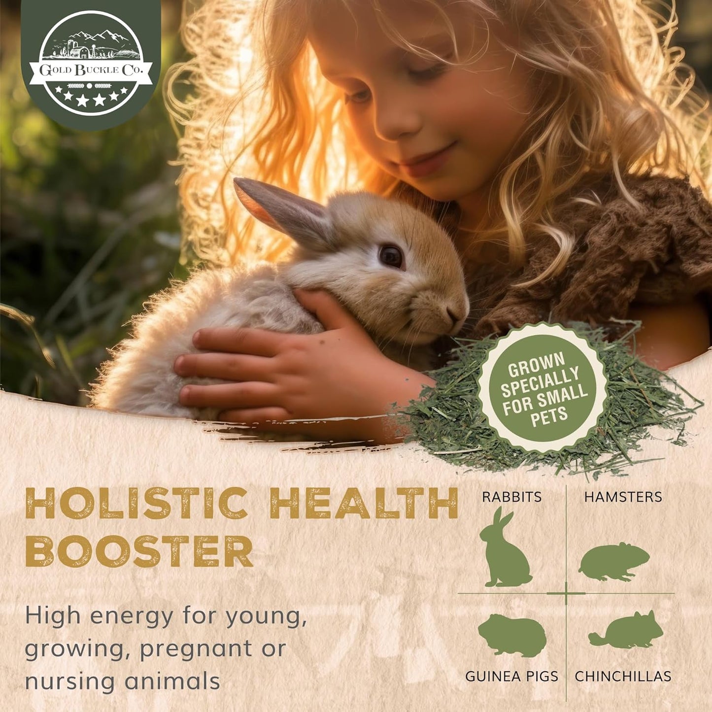 20lb Freshly Dried Organic Alfalfa Hay for Guinea Pigs, Rabbits, Chinchillas, Goats, Hamsters & Ferrets, Small Animal Food Rich in Protein & Fiber, Hand-Selected, Hand sorted, USA Grown