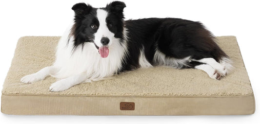 Bedsure Dog Beds Large Sized Dog - Orthopedic Flat Pet Beds with Removable Washable Cover, Egg Crate Foam Puppy Mat, Suitable for Pet Up to 65 lbs