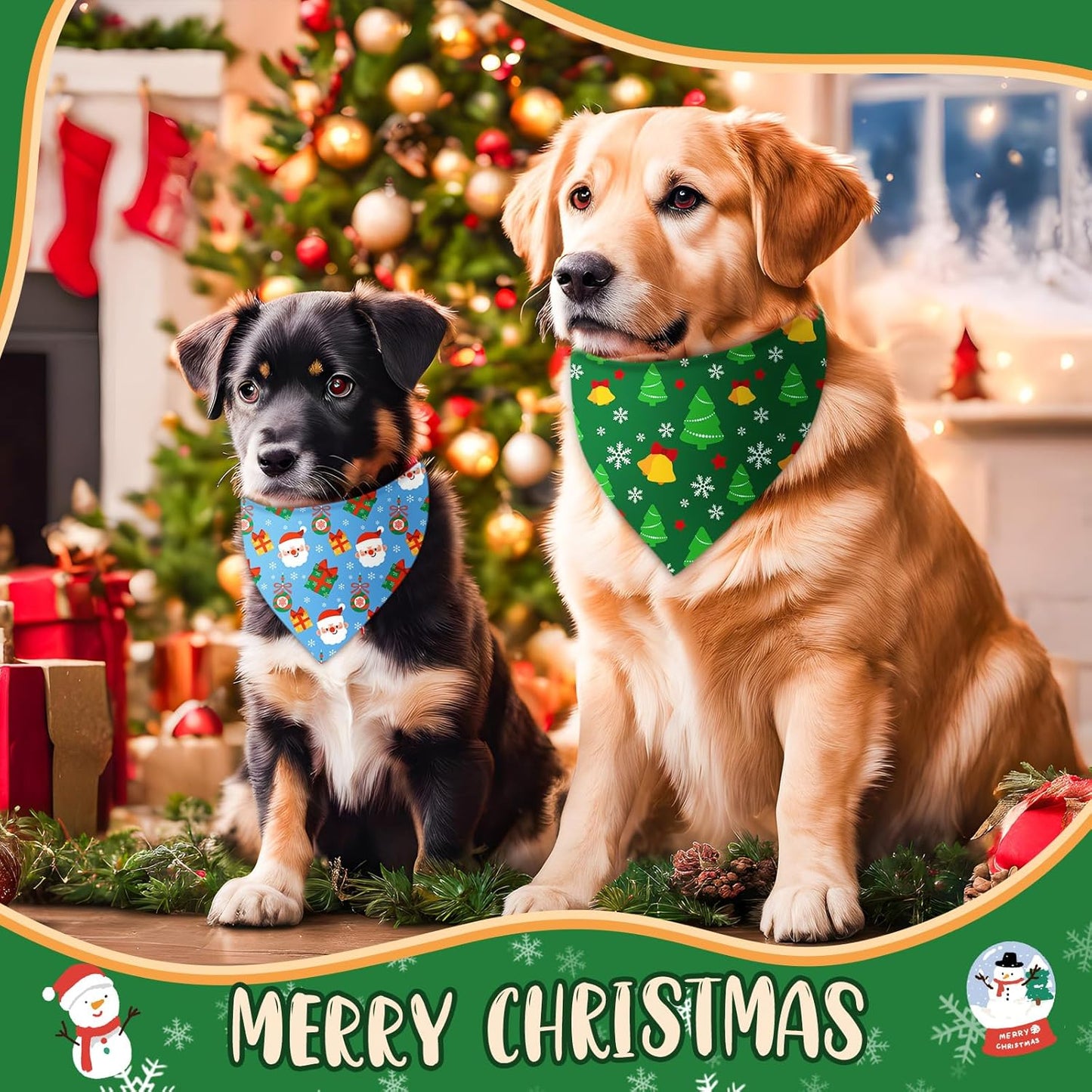 Chunful 30 Pcs Christmas Bandanas for Dogs Xmas Bandanas Bulk with Santa Snowflake Candy Cane Patterns Soft Bibs Adjustable Triangle Doggie Scarf for Small Medium Large Pet 25.6 x 17.7 x 17.7 Inch