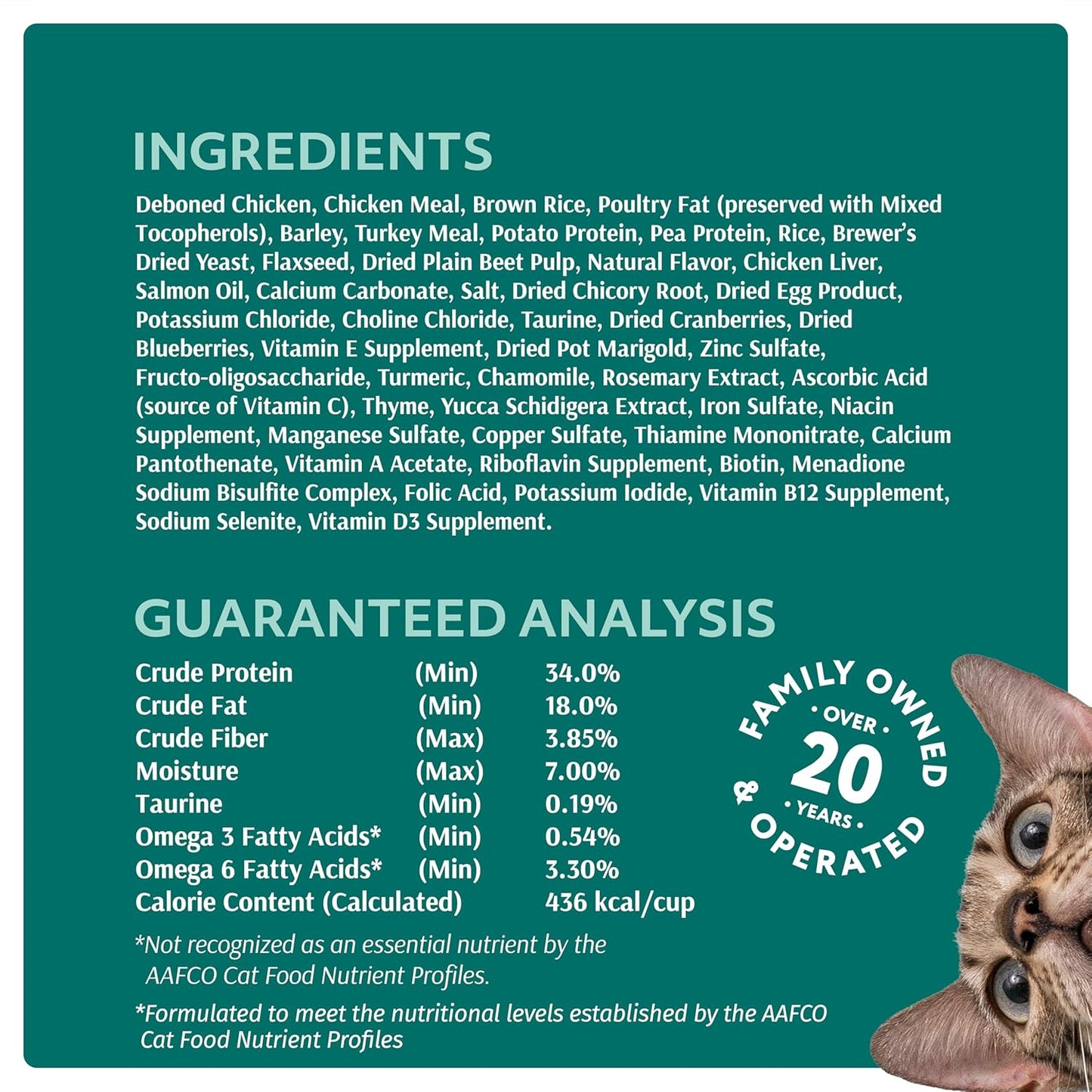 Optimeal Dry Cat Food - Healthy Balanced Nutrition for Immunity Support, Premium Nutrition Made with Natural Ingredients for Adult Cats, (8.8 lbs, Chicken & Brown Rice)
