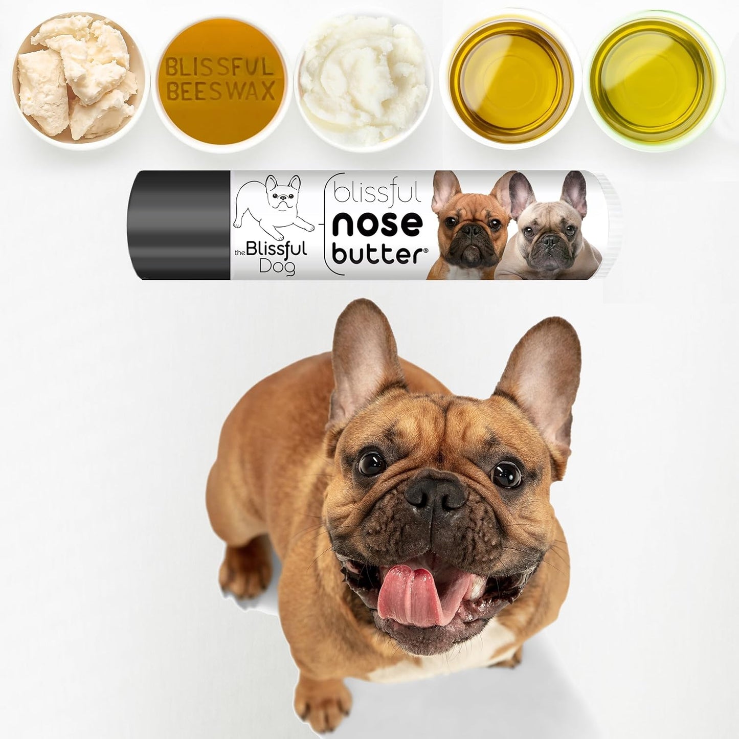 The Blissful Dog French Bulldog Black Masked Fawn Unscented Nose Butter - Dog Nose Butter, 0.15 Ounce