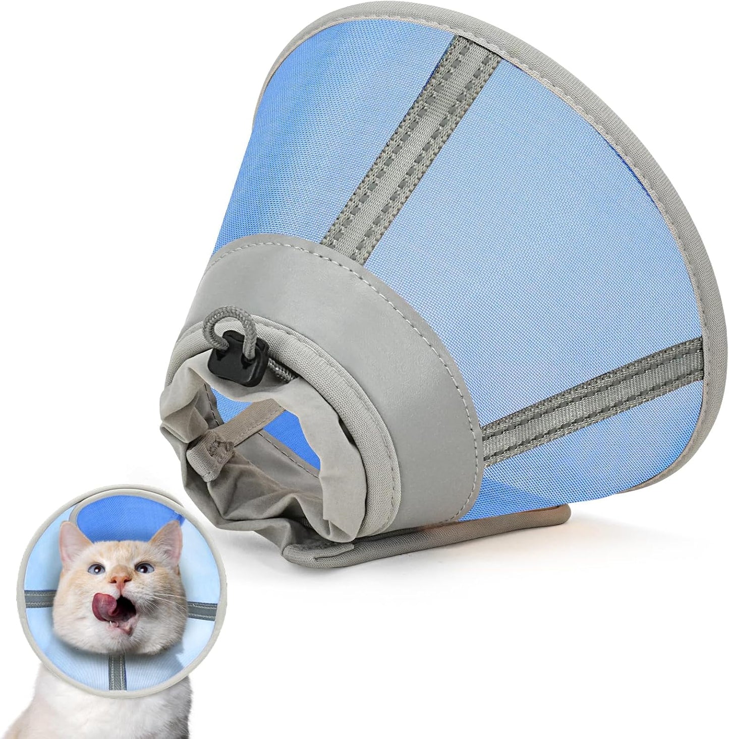 Cat Cone Collar Soft, Cat Recovery Collar for Large Medium Small Kittens, Kitty Cone Alternative After Surgery