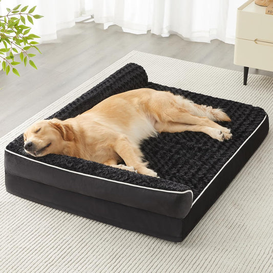 BFPETHOME Orthopedic Dog Beds for Large Dogs-Waterproof Sofa Dog Bed with Removable Washable Cover, Large Pet Bed with Waterproof Lining and Nonskid Bottom, Pet Bed for Dogs