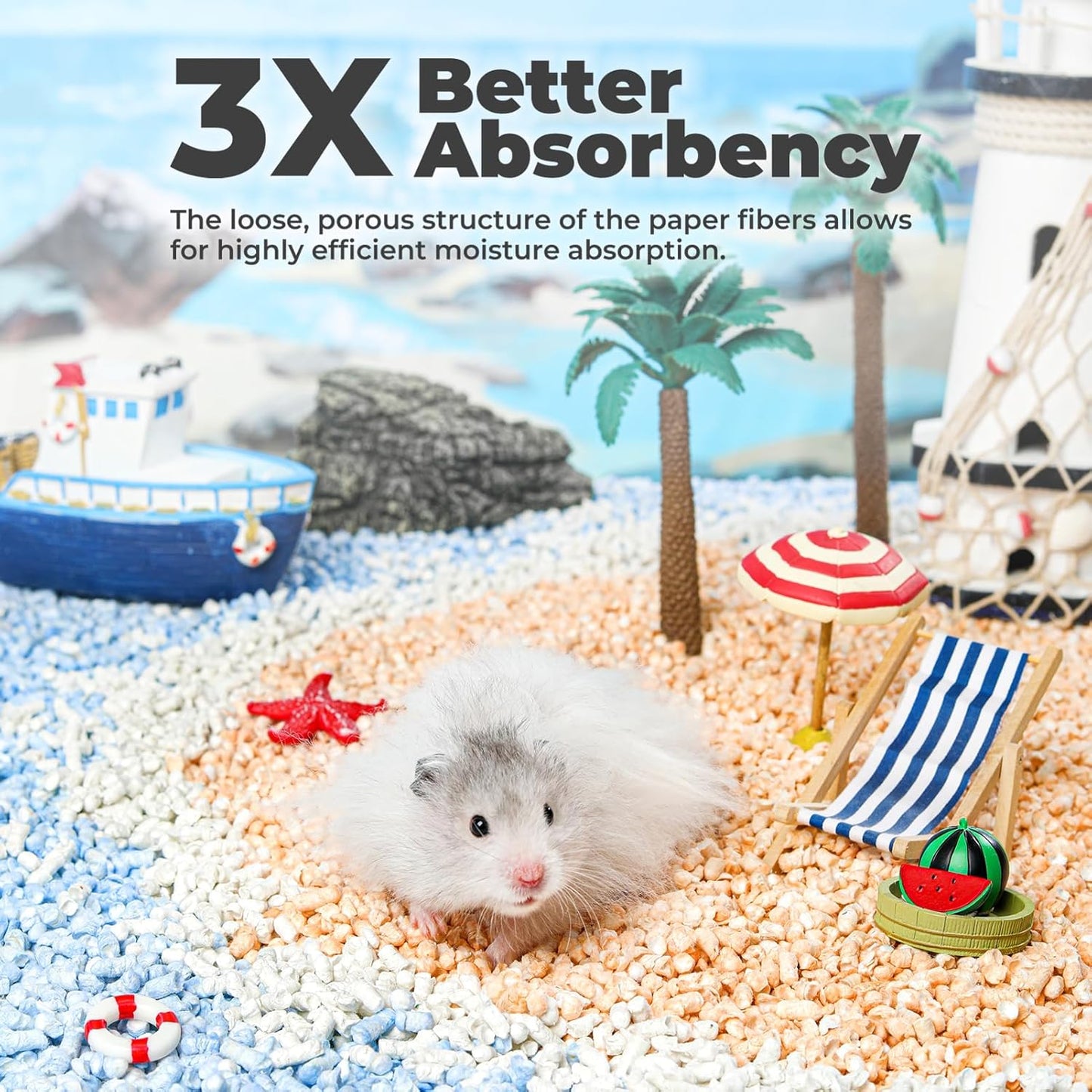 mini&moe Small Animal Paper Pellet Bedding: Odor & Moisture Absorbent Natural Paper Pellet Bedding - for Guinea Pigs, Hamsters, and Rabbits, 3.96lb