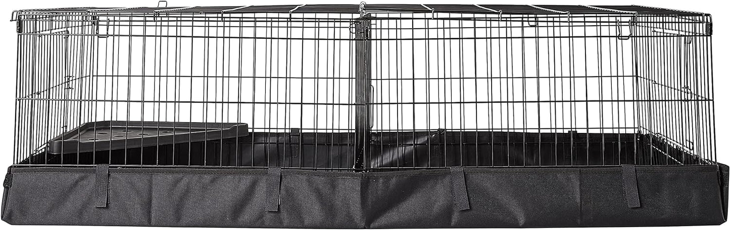 Amazon Basics Leakproof Canvas Bottom Guinea Pig Pet Cage with Divider Set, Black, 47.6"L x 24.2"W x 14.0"H