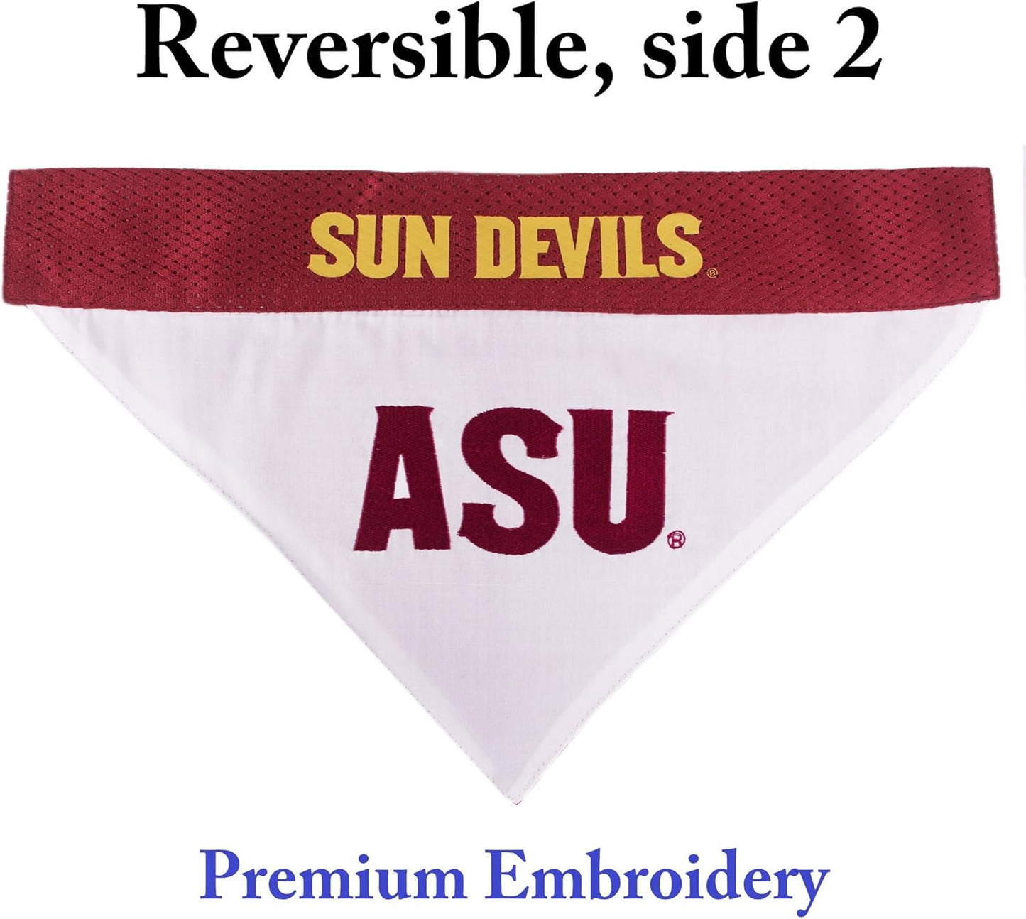 Pets First Collegiate Pet Accessories, Reversible Bandana, Arizona State Sun Devils, Small/Medium