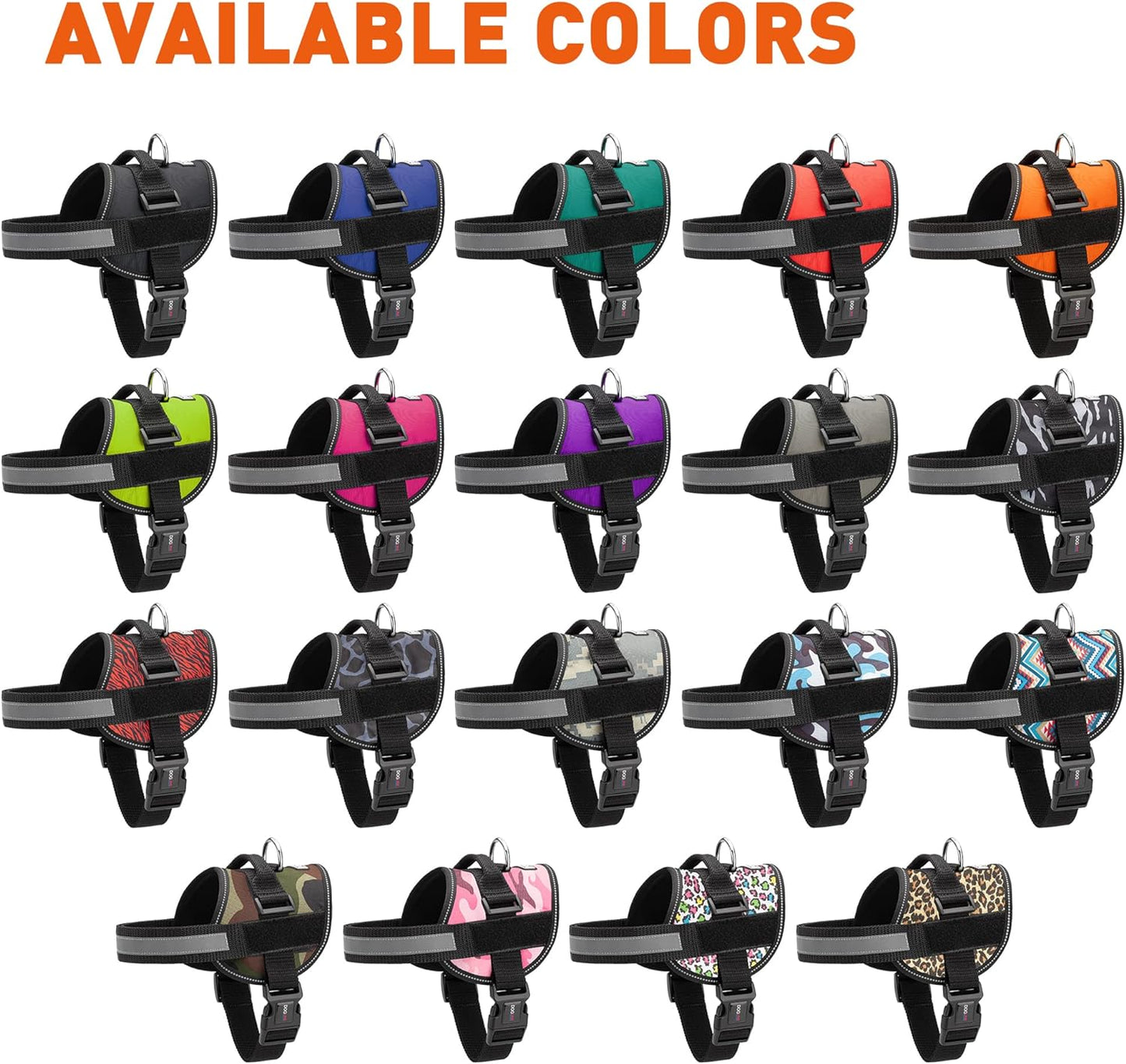 Dogline Dog Harness, Reflective No-Pull Adjustable Vest with Handle, Breathable No-Choke Harness for Small, Medium or Large Dogs Room for Patches Girth 18 to 24 in Pink Camo