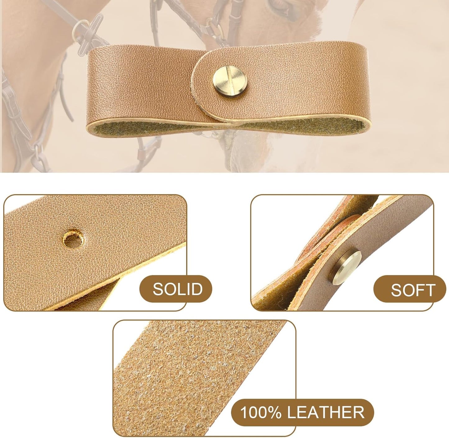 Chunful 6 Pcs Halter Breakaway Replacement Strap Breakaway Halter Replacement Straps Horse Leather