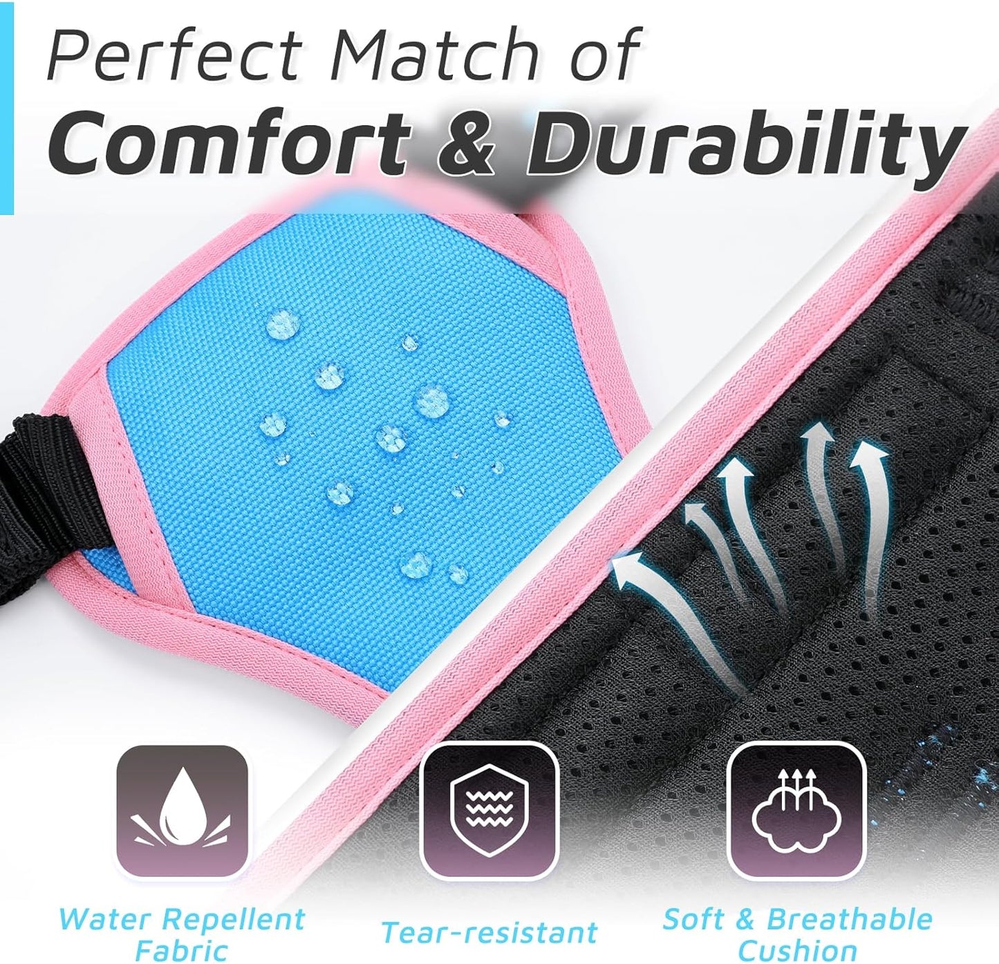 Eagloo Dog Harness Small Sized Dog, No Pull Service Vest with Reflective Strips and Control Handle, Adjustable and Comfortable for Walking, No Choke Pet Harness with 2 Metal Rings, Pink & Blue, S