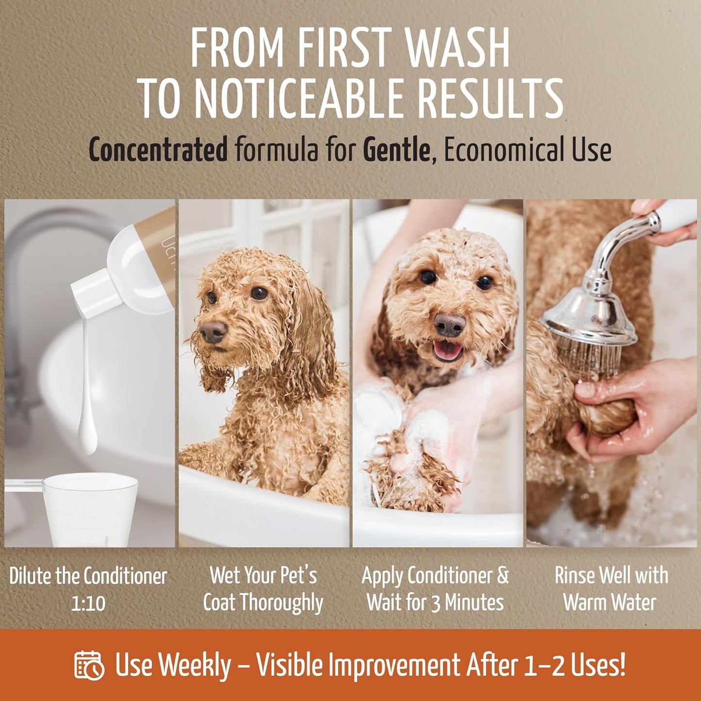 Tauro Pro Line Dog Conditioner for Allergies and Itching - Soothes & Hydrates Dry, Itchy, or Allergy-Prone Skin, Gentle Pet Conditioner for Dogs, Cat & Puppy (Derma Care 13.5 Fl Oz)