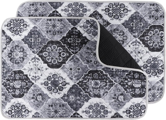 IEUUMLER Washable Pee Pads for Dogs, 2 Pack Reusable Pee Pads for Dogs Non-Slip Grip, Super Absorbent Waterproof Puppy Pads for Potty Training, Playpen, Crate, Whelping Box EU011 Black Grey, 24x18