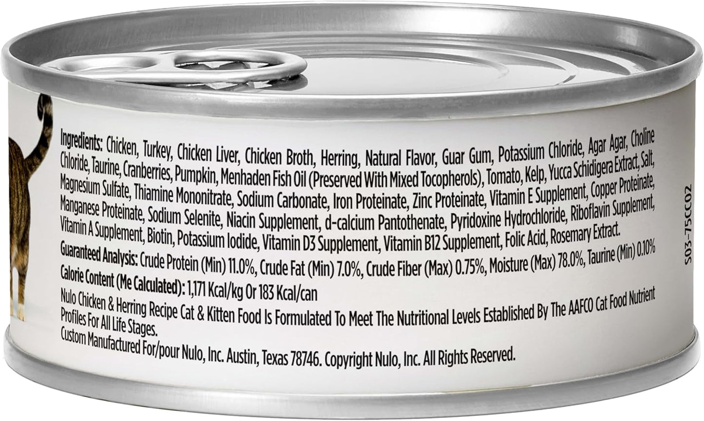Nulo Chicken & Herring Recipe Pate Wet Canned Cat Food, 5.5 Ounce (Pack of 24)