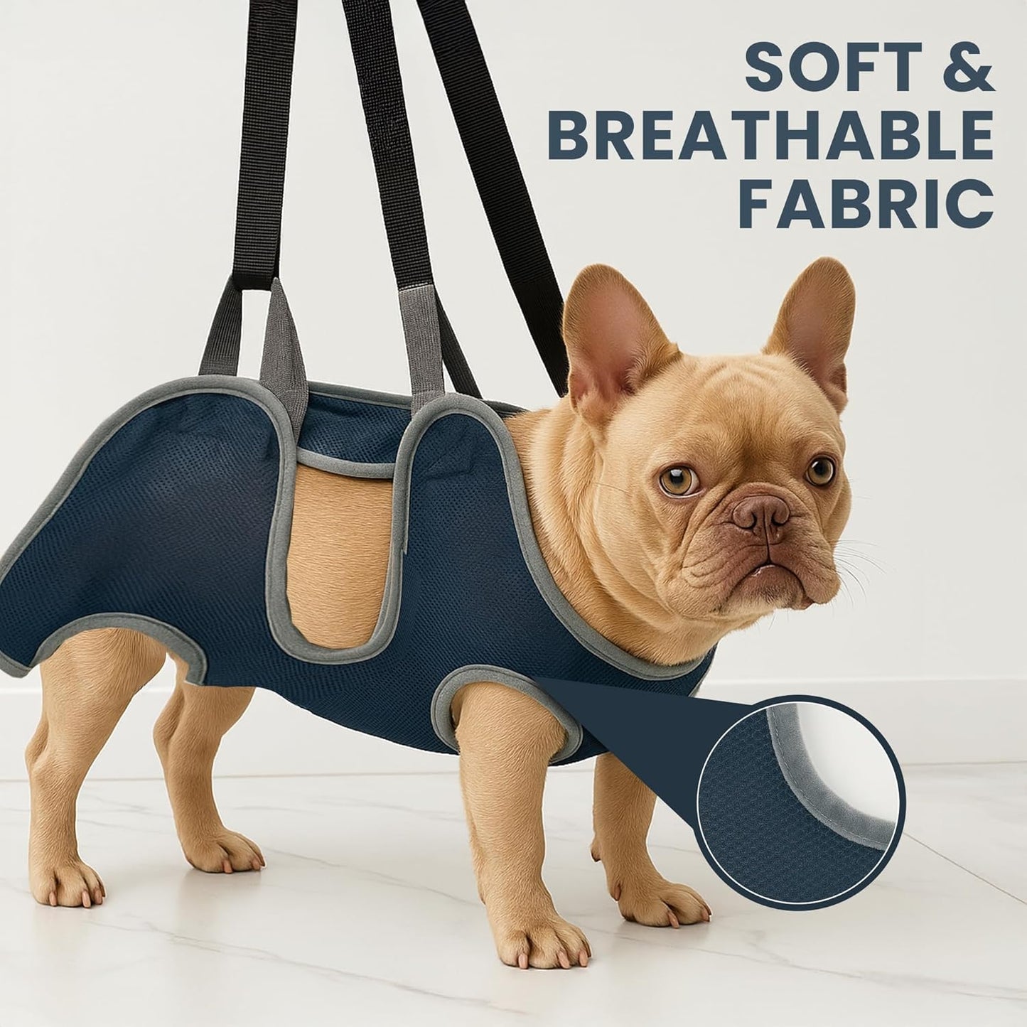 Pet Grooming Hammock Kit for Dogs & Cats, Includes Hammock Harness, Nail Clippers, Nail File, Grooming Glove, Dematting Comb, S-Hooks, Carabiners & Storage Bag for Easy Home Grooming Medium (86×52) cm