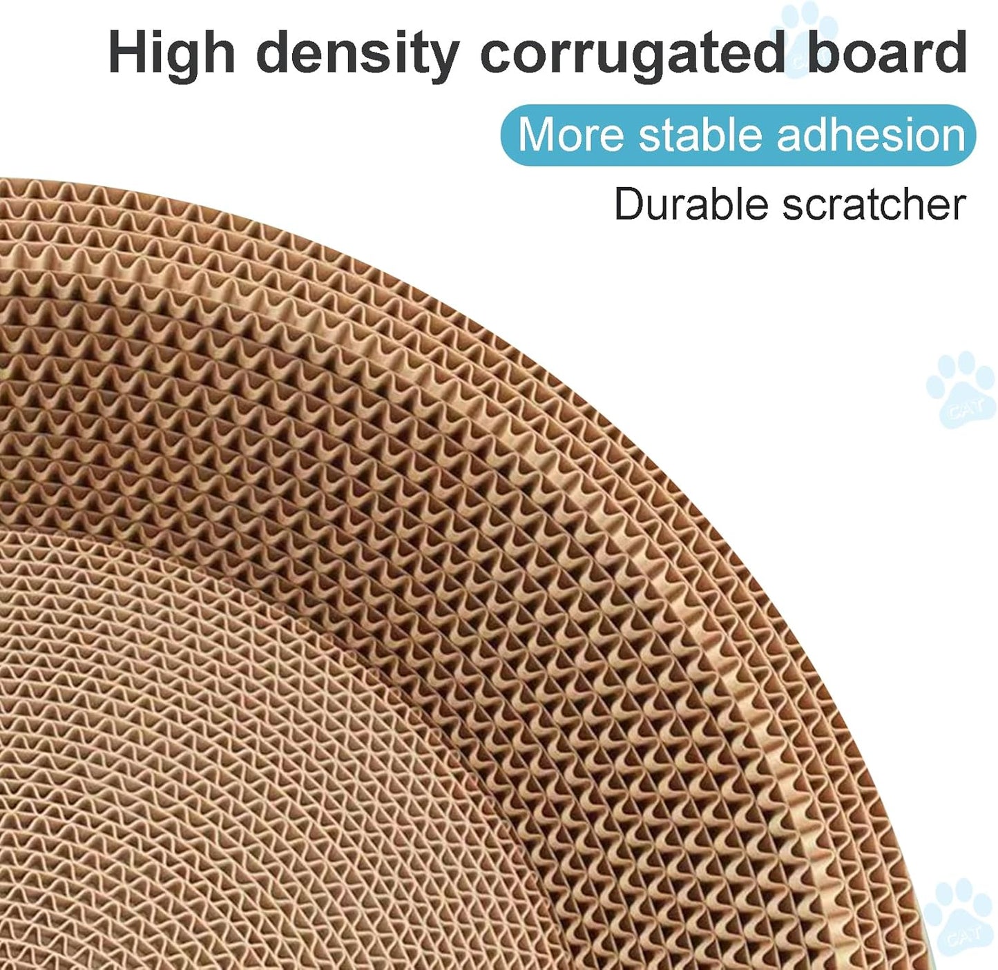 Cat Scratcher, 19.6x12.5 inches Cardboard Cat Scratching Board, Large Cat Scratchers for Indoor Cats, Bowl-Shaped Cat Scratch Pad Bed with Catnip