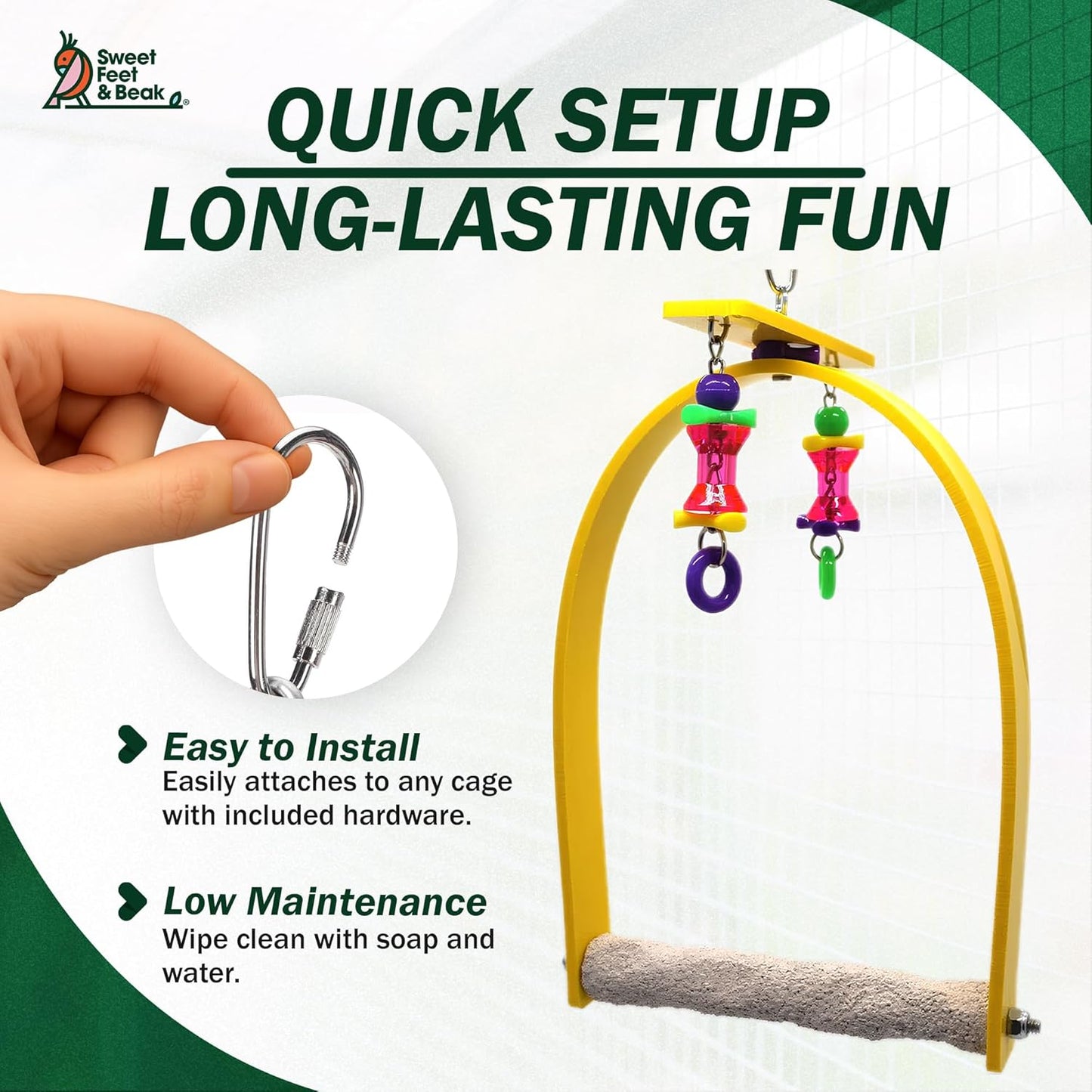 Small Whirly Bird - Perfect Cage Toy Stimulates Visual and Physical Activity - Safe, Non-Toxic, Cage Accessories for Small Birds