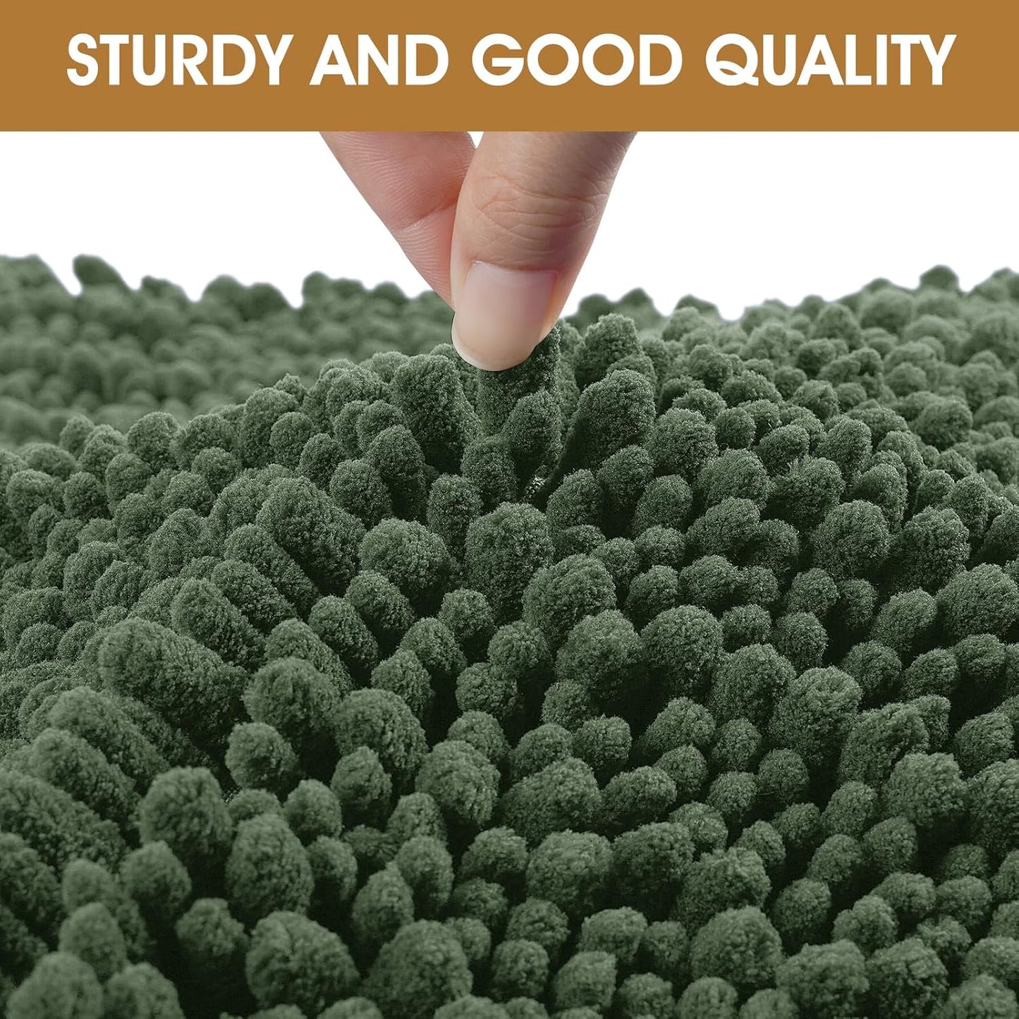 Extra Large Dog Door Mats for Muddy Paws, Chenille Absorbent Dog Mats, Non Slip Heavy Mud Mat for Dogs, Soft Pet Mat for Entryway, Mud Paws, Inside Floor,60" x 36", Olive