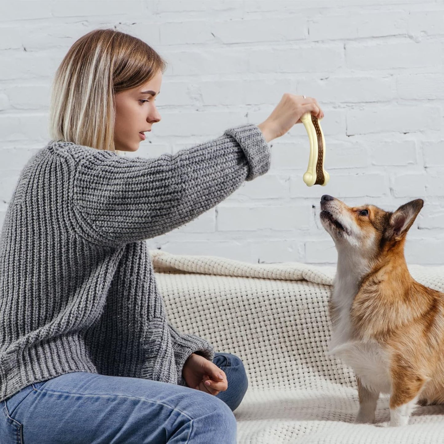 Sosation 6 Pcs Dog Toys for Aggressive Chewers Nylon Beef Flavor Bones Tough Puppy Teething Toys Puppy Chew Bones for Large Medium Small Breed Dogs Puppies Pets Chew Toys(Medium)