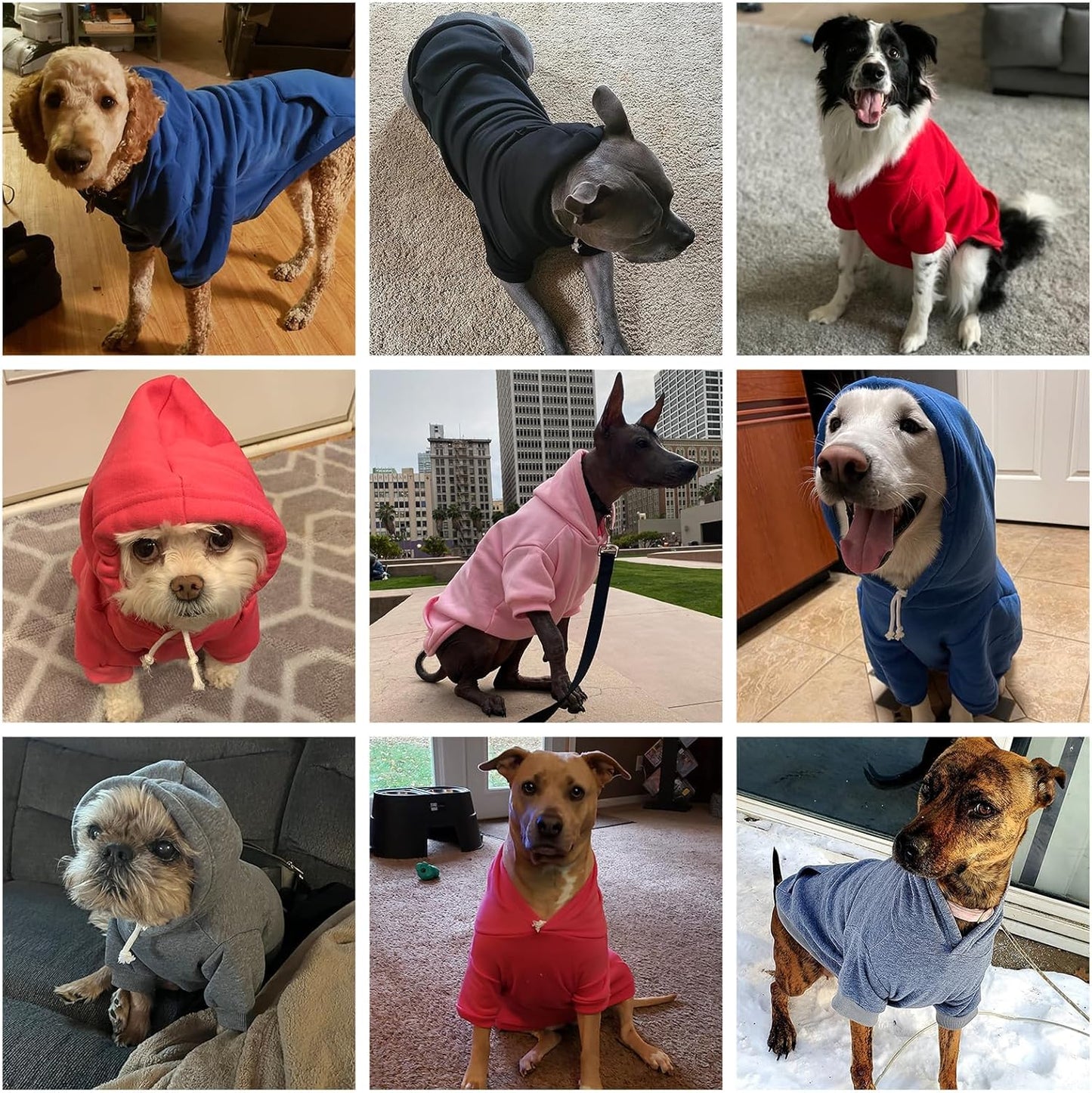 KOOLTAIL Basic Dog Hoodie - Soft and Warm Dog Hoodie Sweater with Leash Hole and Pocket, Dog Winter Coat, Cold Weather Clothes Sweatshirt for Small Medium Large Dogs Puppy Cat Boys Girls Grey S